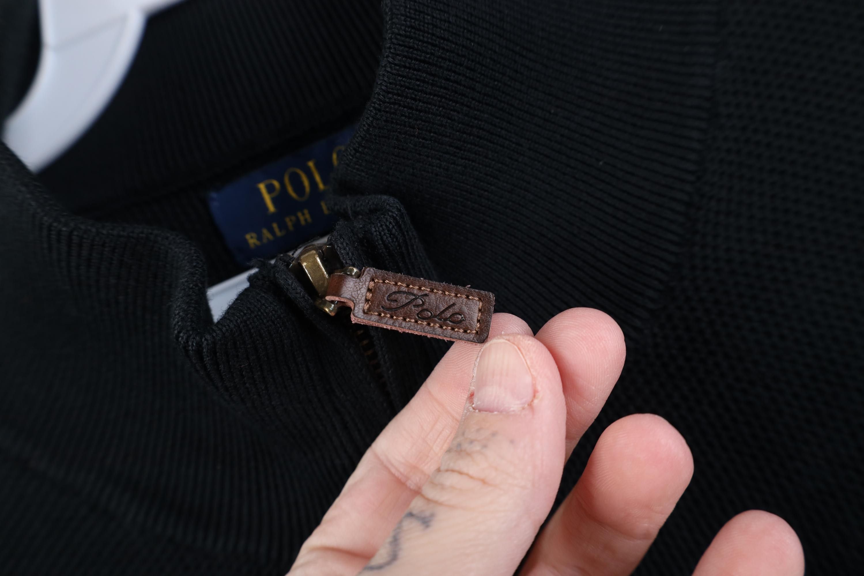 Polo Ralph Lauren Ralph Lauren Thermal Knit 1/4 Zip Pullover Sweater Black Size US XXL / EU 58 / 5 - 5 Thumbnail