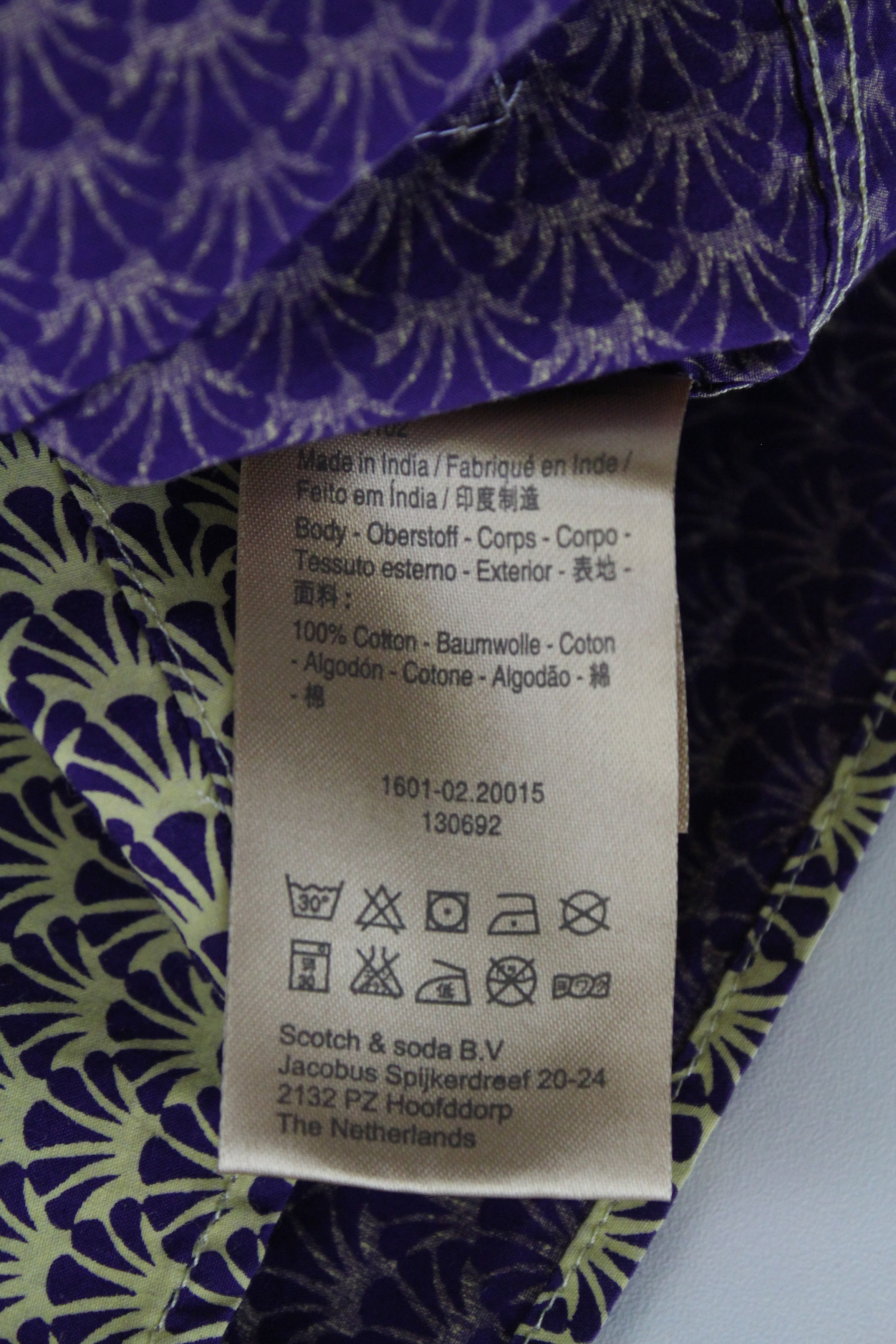 Scotch & Soda AMS COUTURE M Purple Yellow Pattern Cotton Shirt 61737 Size US M / EU 48-50 / 2 - 4 Thumbnail