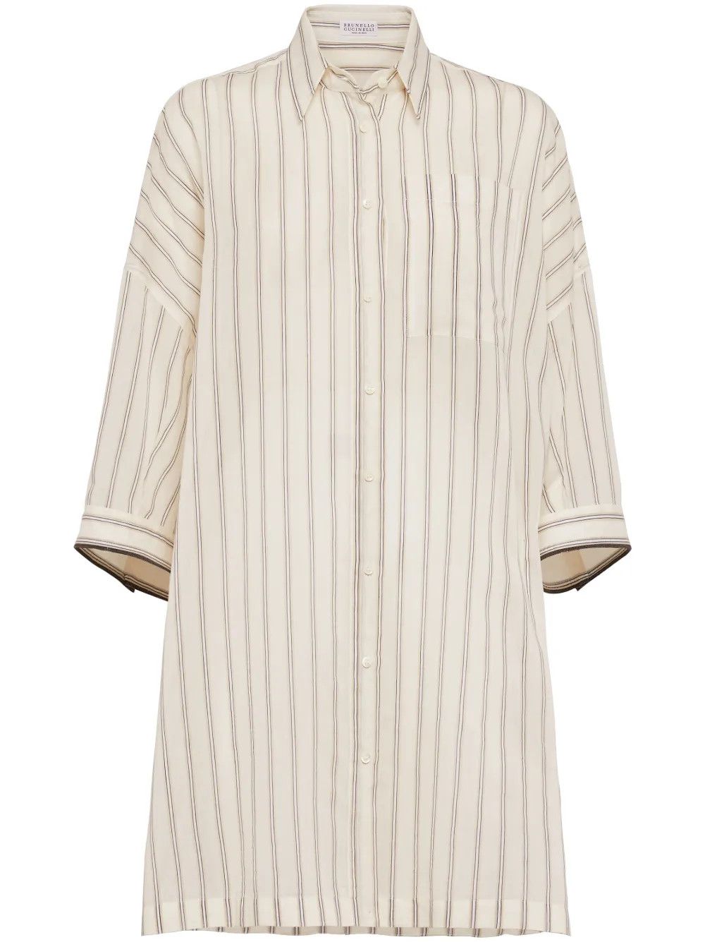 Brunello Cucinelli o1w1db10825 Blouse in Open White Size L / US 10 / IT 46 - 1 Thumbnail
