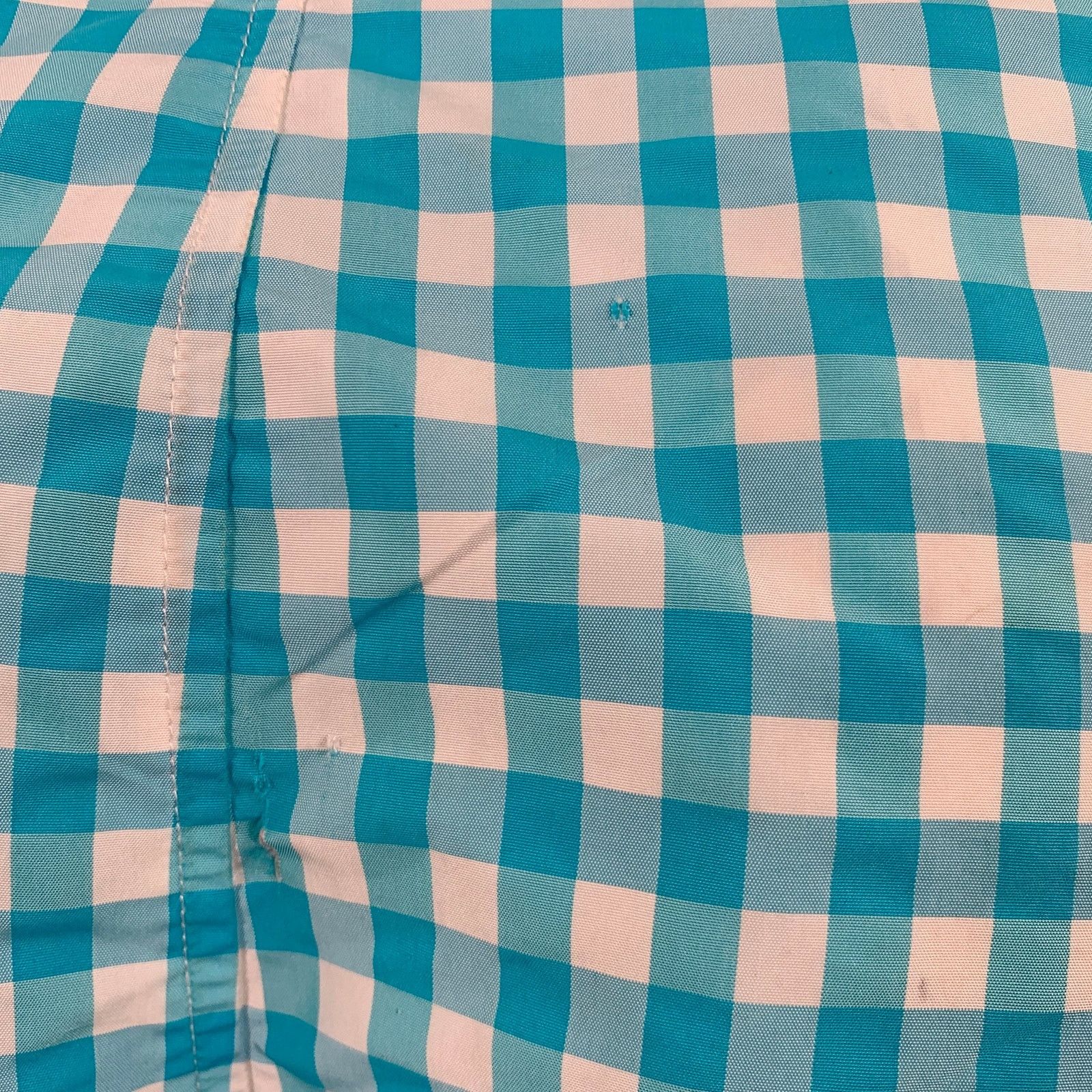 Parke & Ronen Turquoise White Gingham Polyester Blend Swim Trunks Size US 36 / EU 52 - 4 Thumbnail