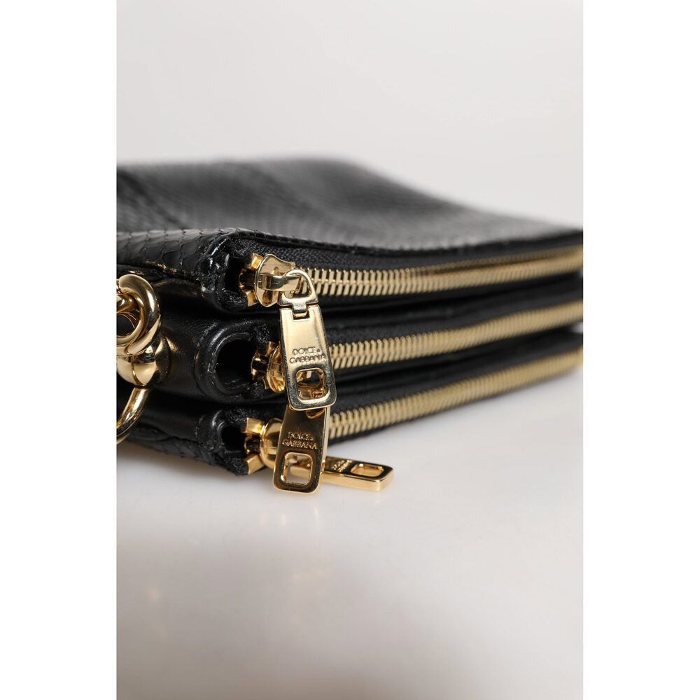 Dolce & Gabbana Dolce & Gabbana Black Exotic Leather Shoulder Sling Clutch B Size ONE SIZE - 6 Thumbnail