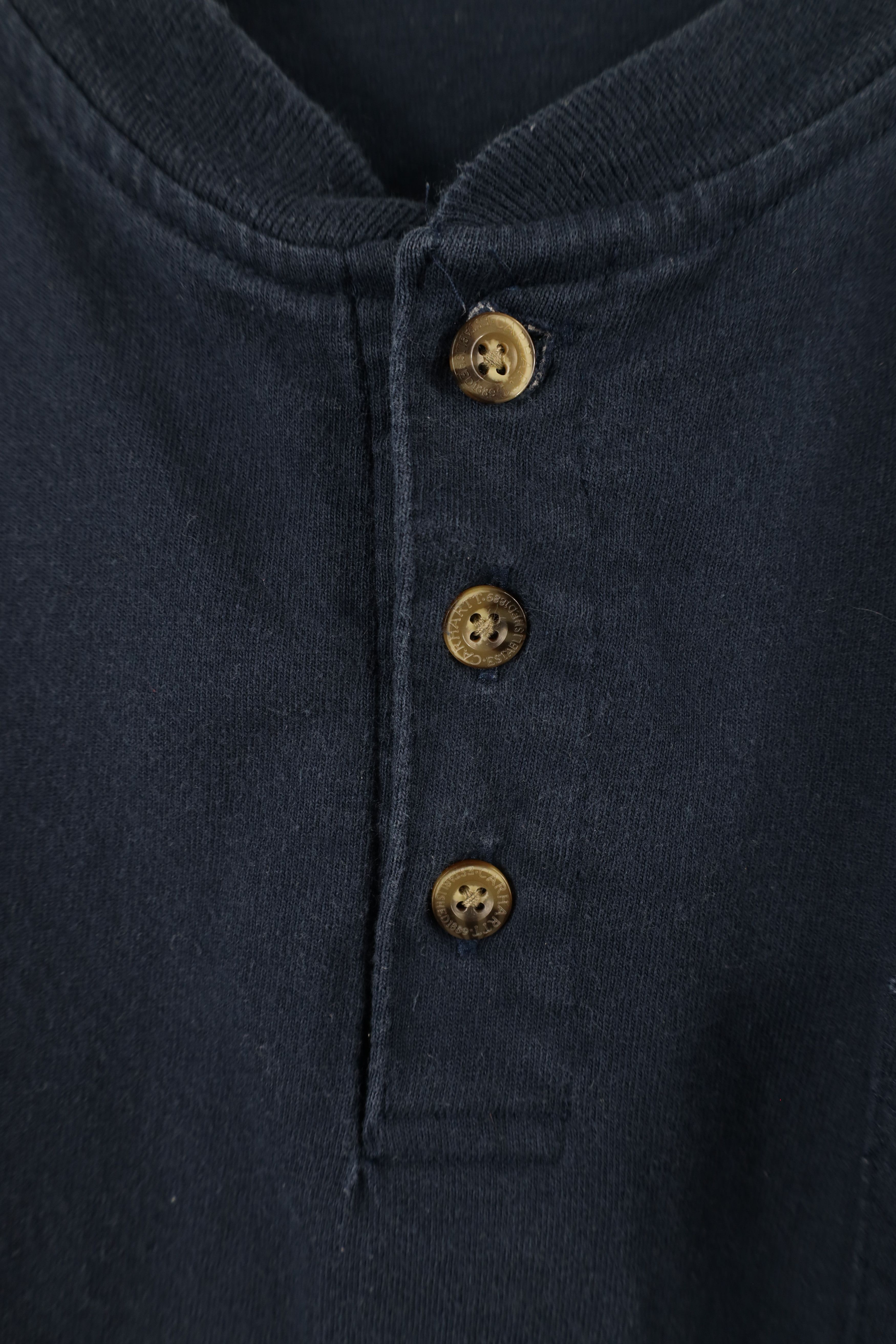 Carhartt × Vintage Vintage Carhartt Heavyweight Long Sleeve Henley T-Shirt Size US L / EU 52-54 / 3 - 6 Thumbnail