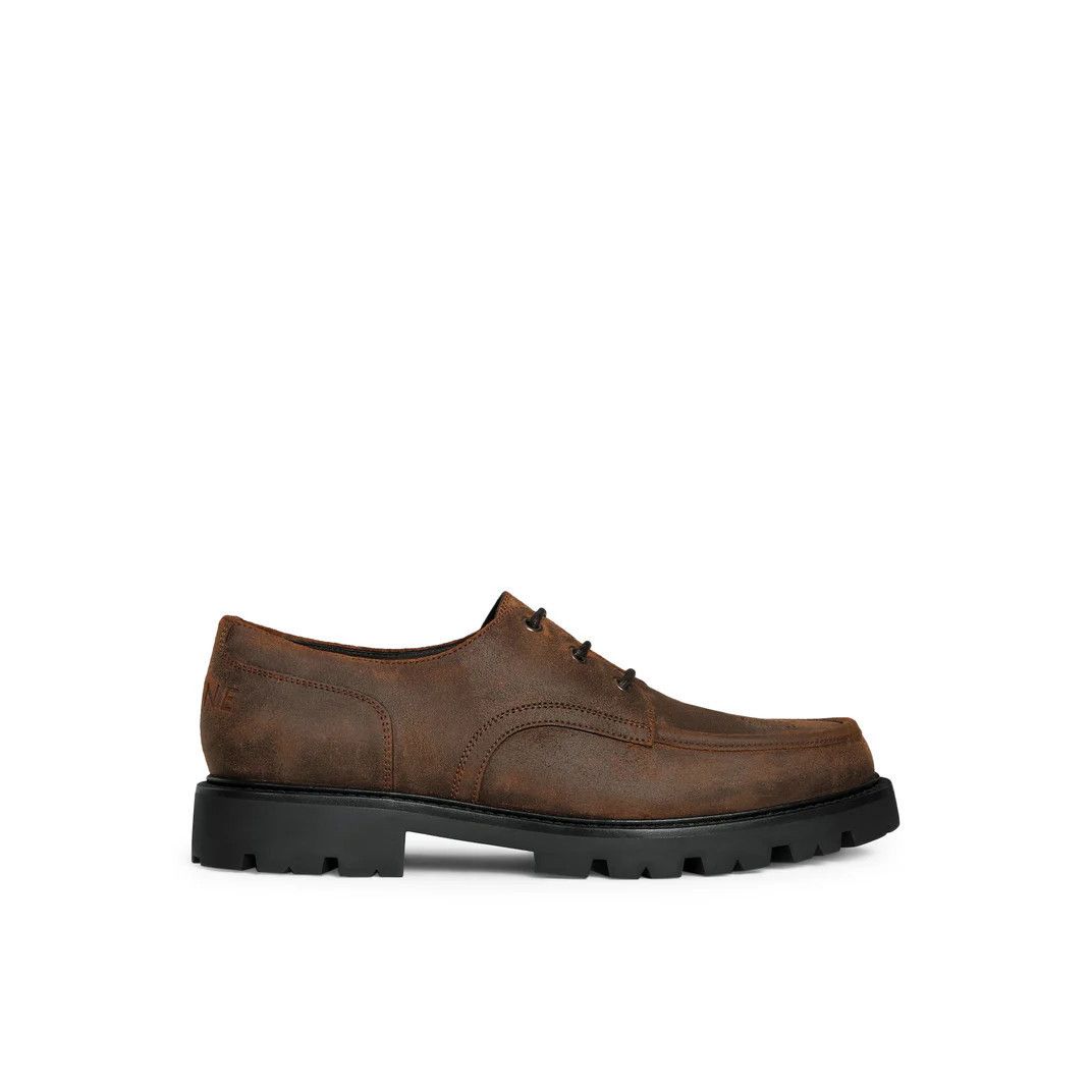 CELINE $1250 Margaret Dark Brown Derby Shoes New & Authentic