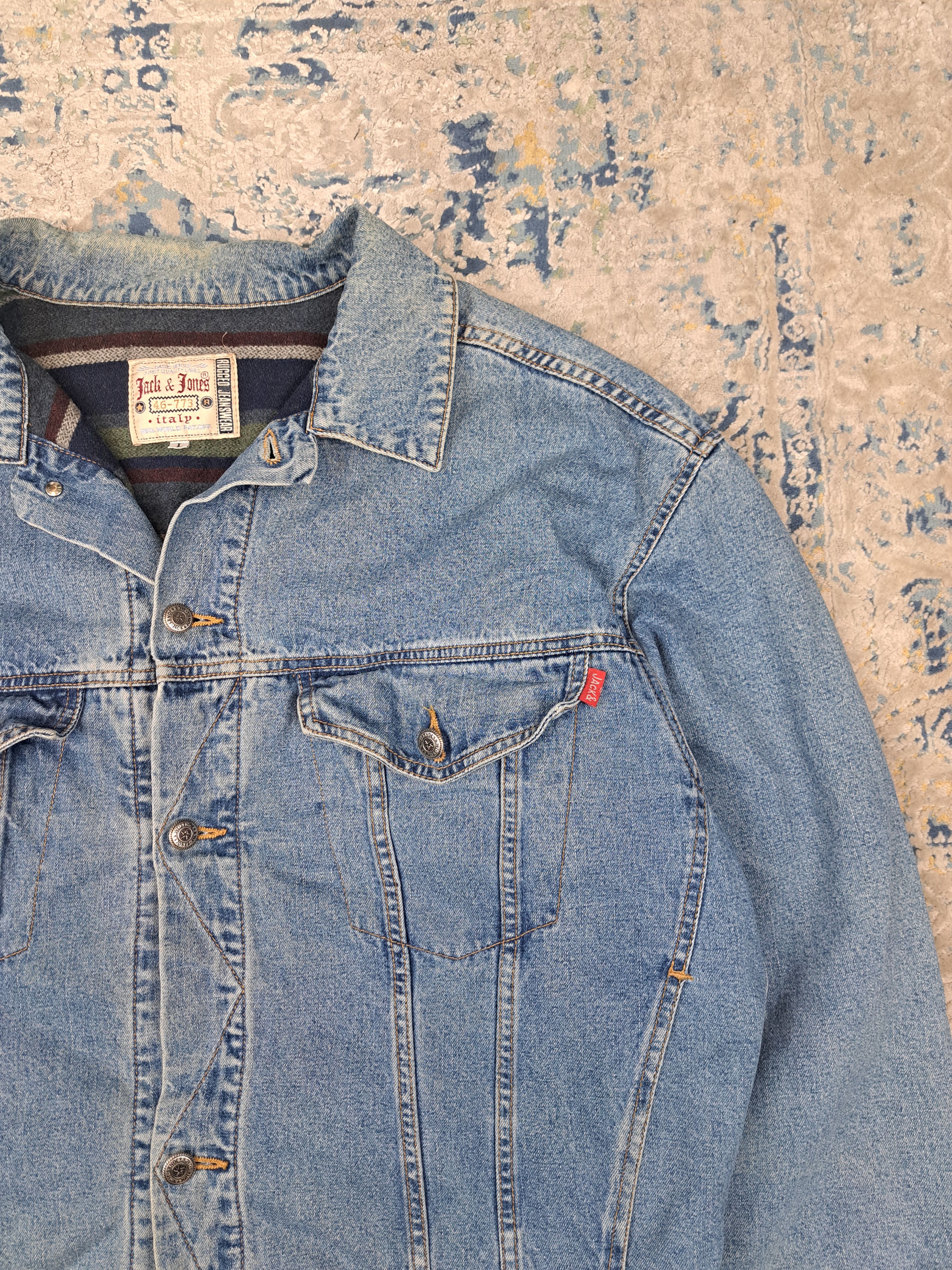 Vintage VTG 90s Wool Lined Denim Jacket Like Detroit Trucker Boxy Size US L / EU 52-54 / 3 - 2 Thumbnail