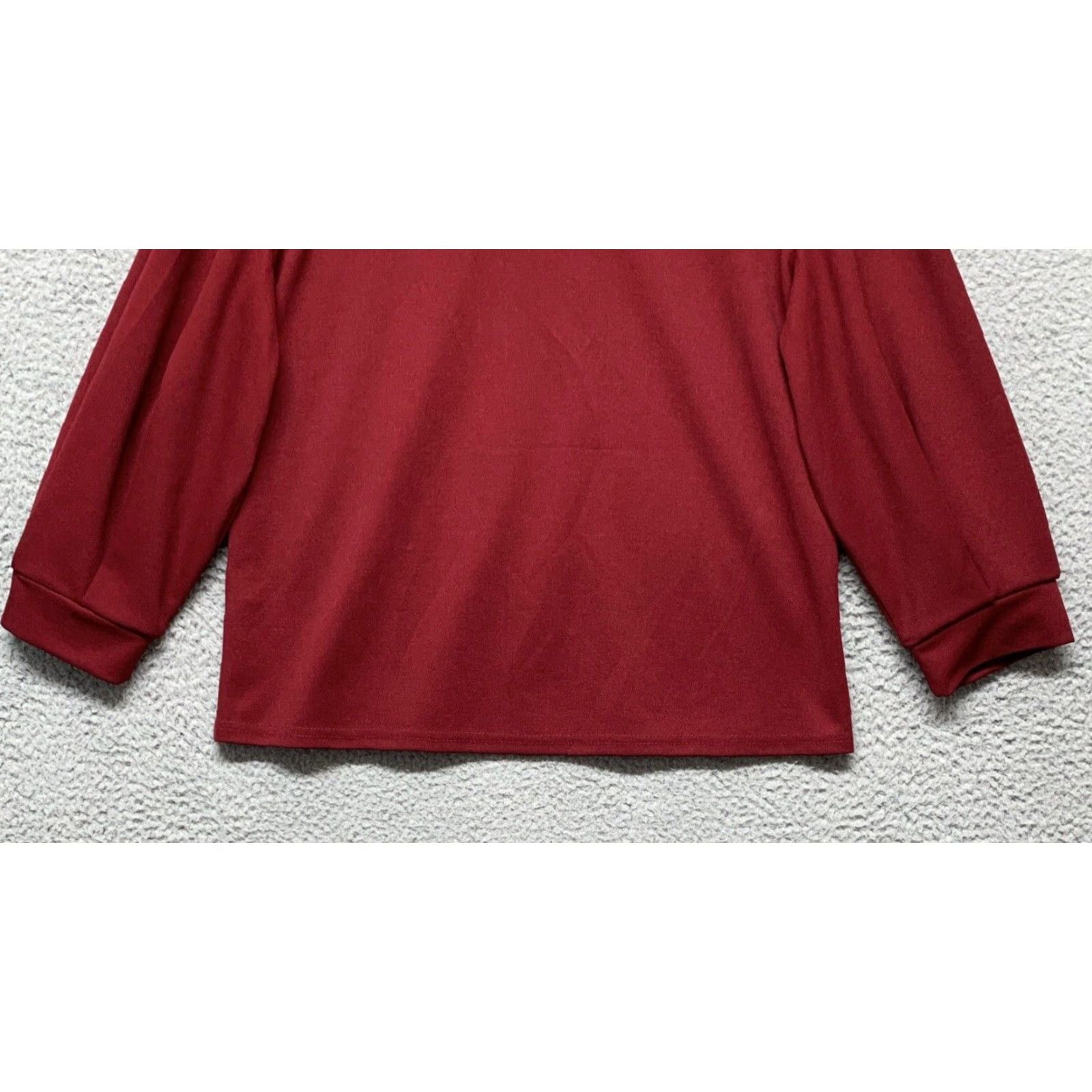 Shein Shein Women's Cropped Top M 3/4 Sleeve Burgundy Stretch Machine Wash NEW w/o Tag Blouse Shirt Womens Size M / US 6-8 / IT 42-44 - 6 Thumbnail