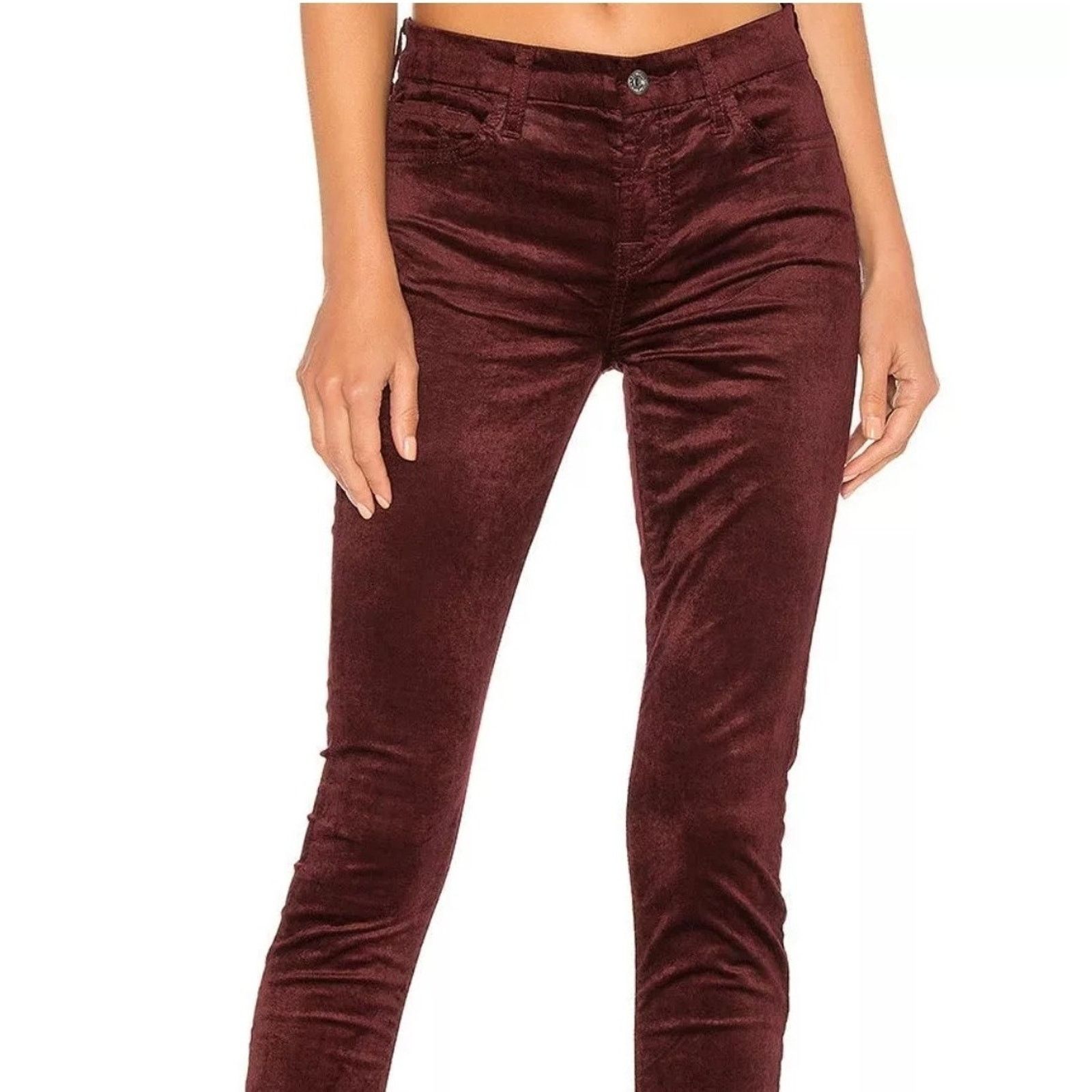 7 For All Mankind 7 For All Mankind Velvet Skinny Jeans Size 25 in Wine Size 25" / US 0 / IT 36 - 2 Thumbnail