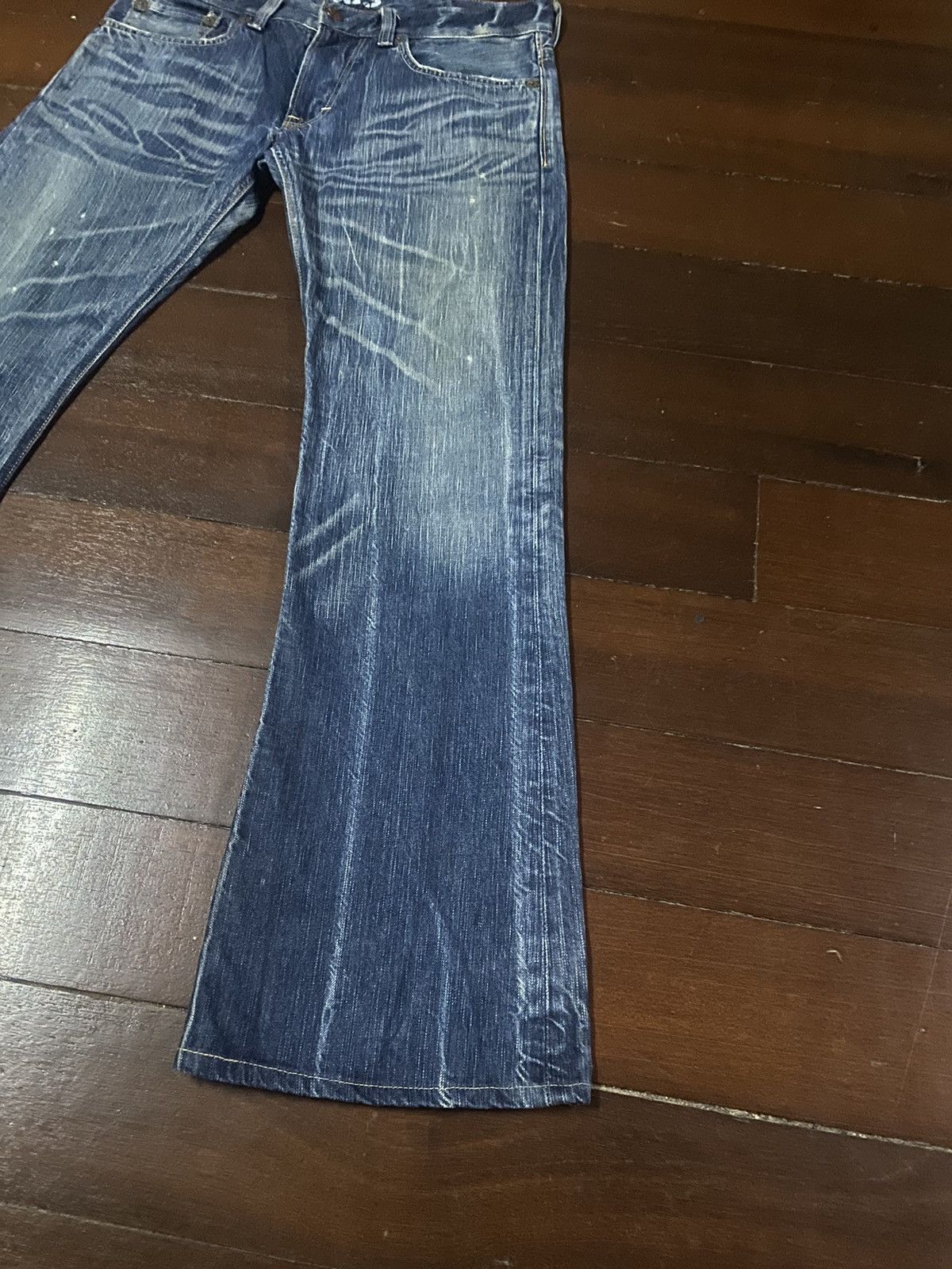 Edwin × Jean FIRE 🔥 Edwin 503 FLARE JEANS THUNDER BOOT CUT WIDE LEG Size US 36 / EU 52 - 5 Thumbnail