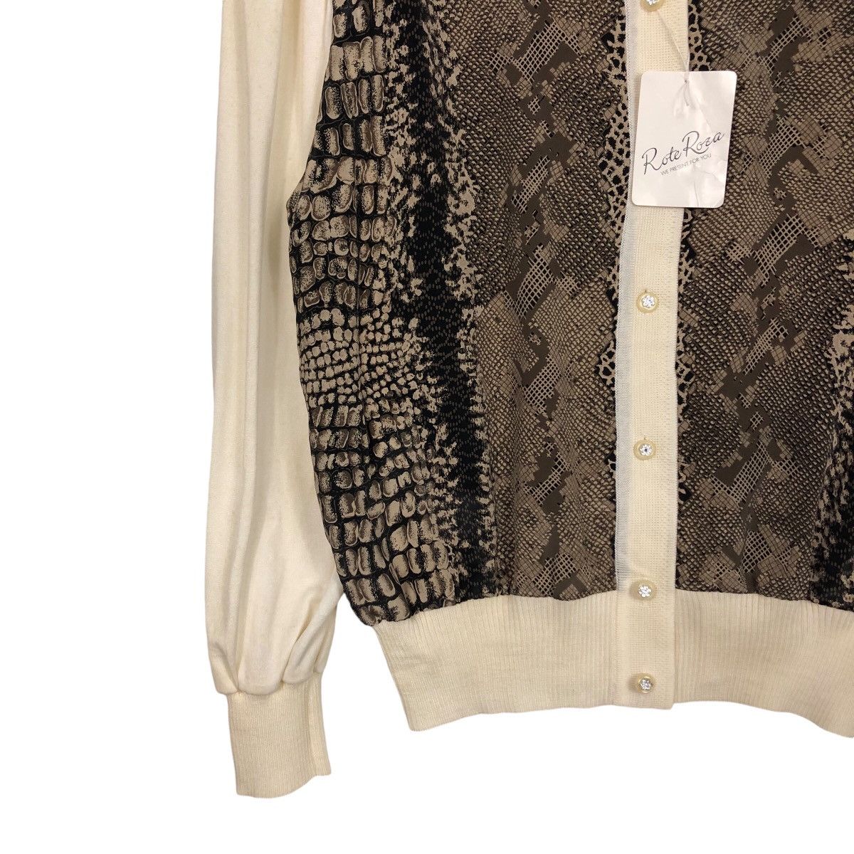 Japanese Brand 📌Vintage Cardigan Button Rote Roza Snake Skin Design Size US M / EU 48-50 / 2 - 5 Thumbnail