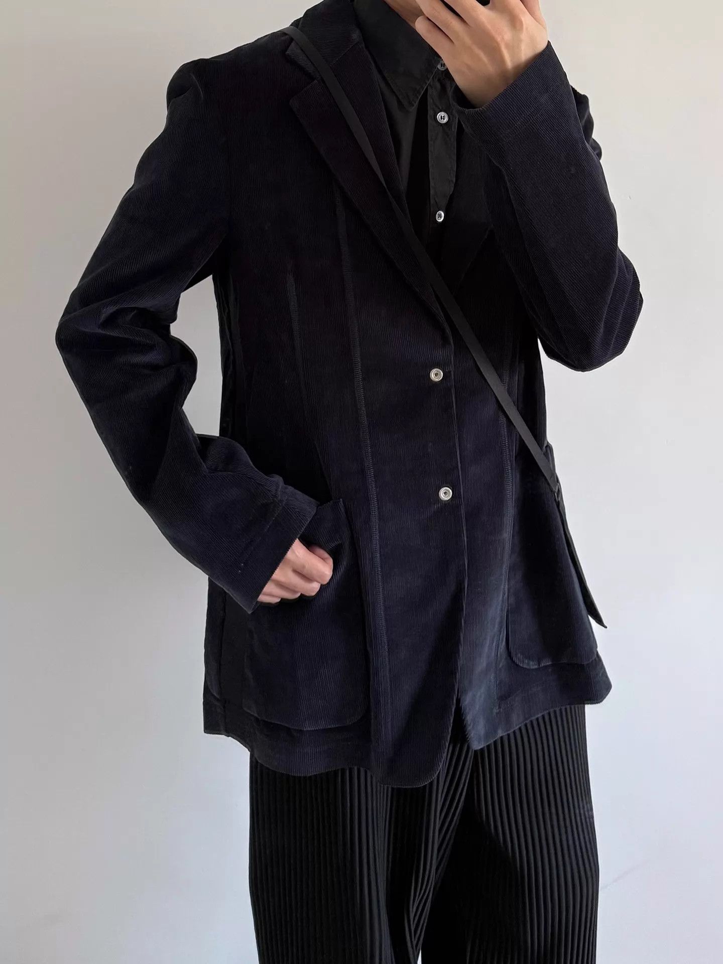 Maison Margiela Maison Margiela A/W19 Corduroy Suit Navy Blue Size 50 Size 50R - 1 Thumbnail