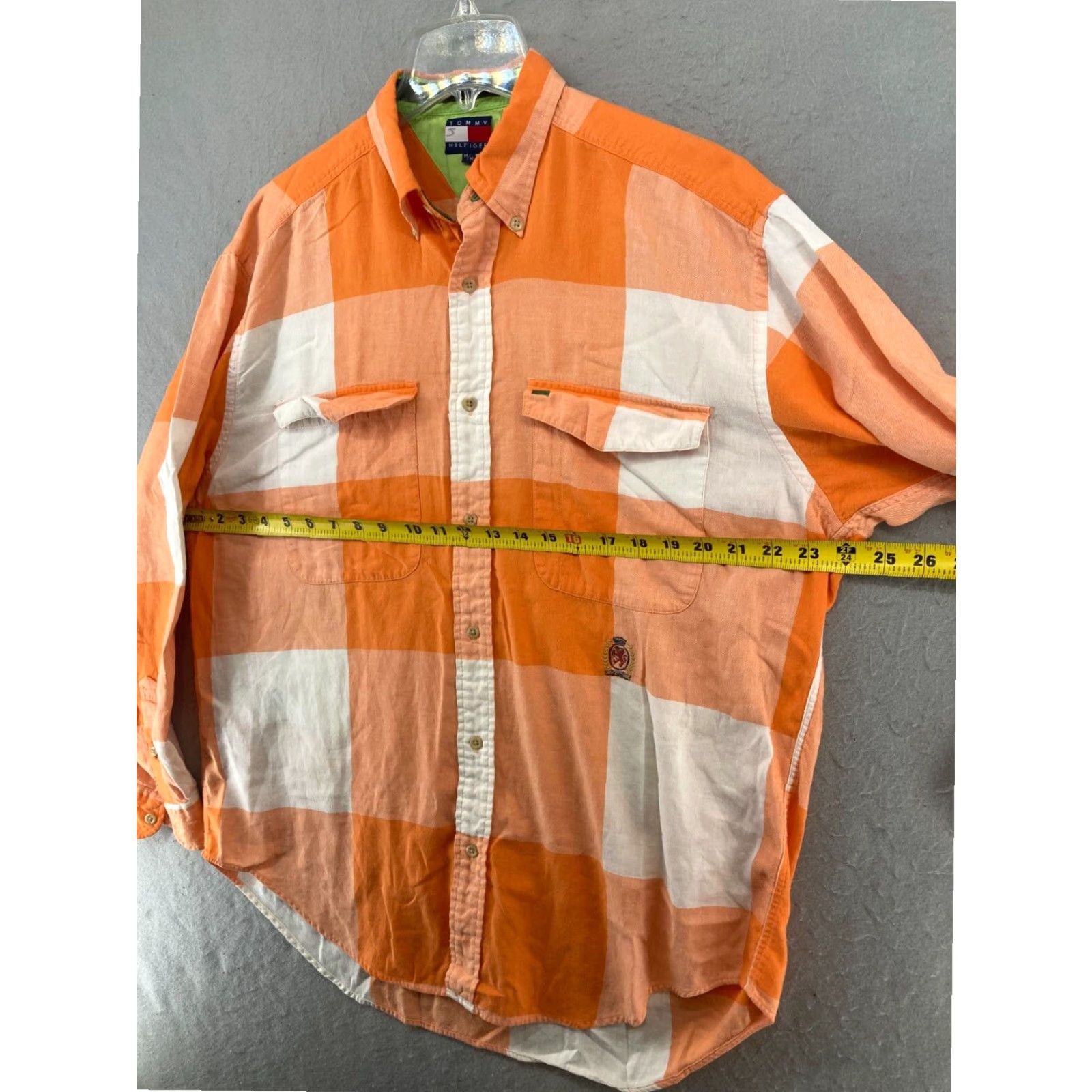 Tommy Hilfiger Tommy Hilfiger Mens Medium Orange Plaid Check Shirt Vintage 90s Size US M / EU 48-50 / 2 - 2 Thumbnail