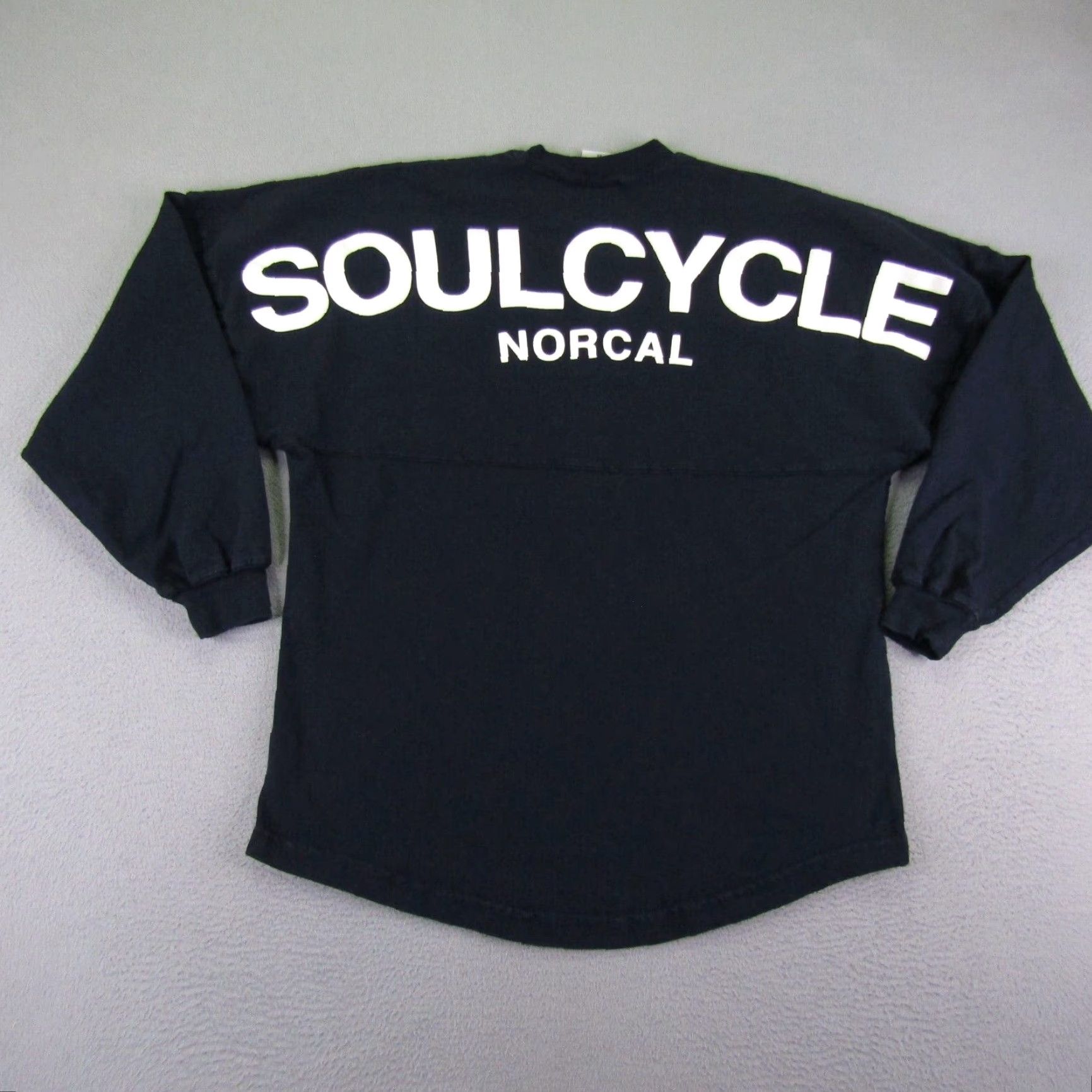 VINTAGE Spirit Jersey T-Shirt Men XS Black Long Sleeve Sports Logo