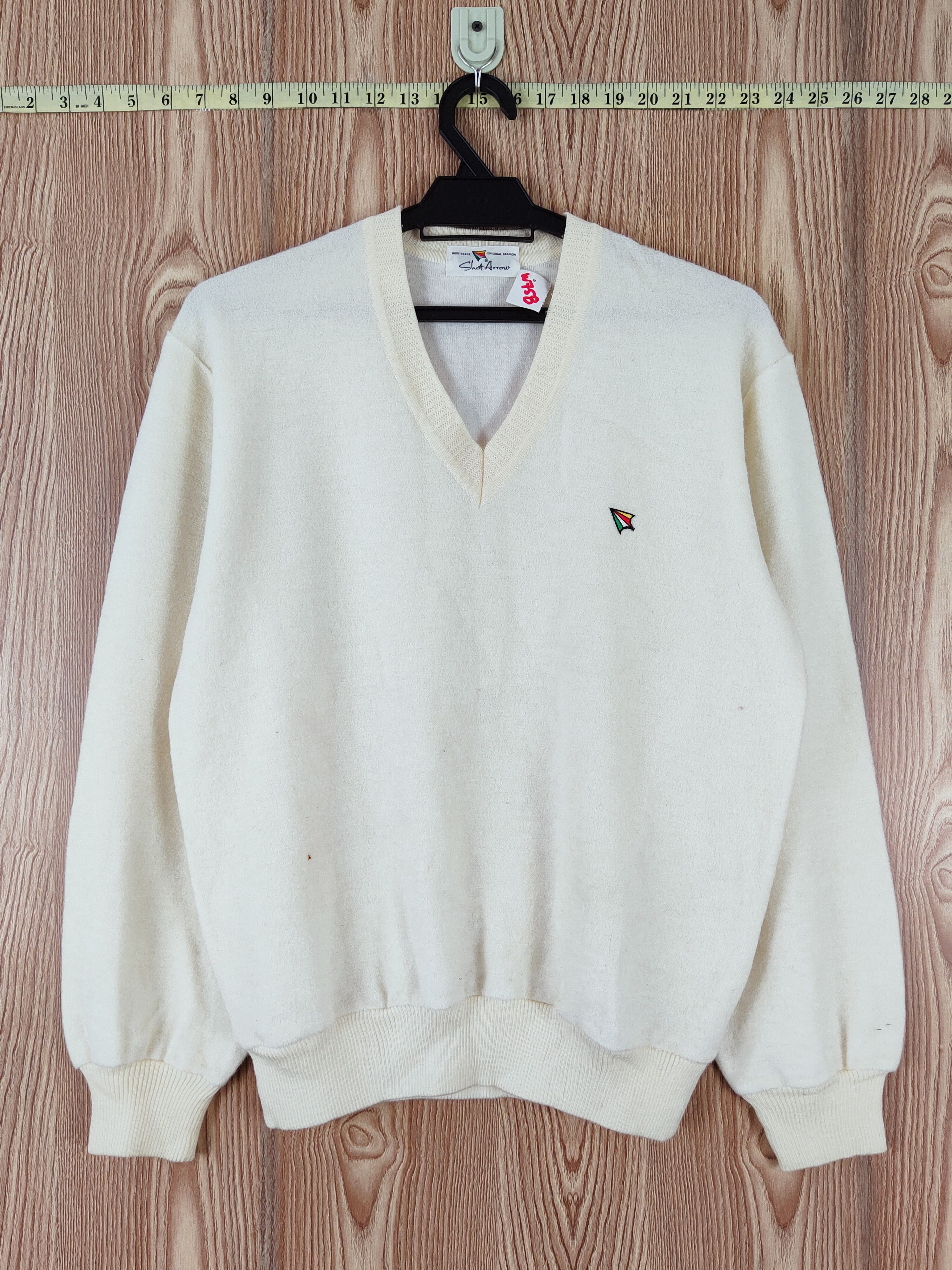Vintage Shot Arrow Ivory Knitwear Sweatshirts #W758 Size US M / EU 48-50 / 2 - 1 Thumbnail