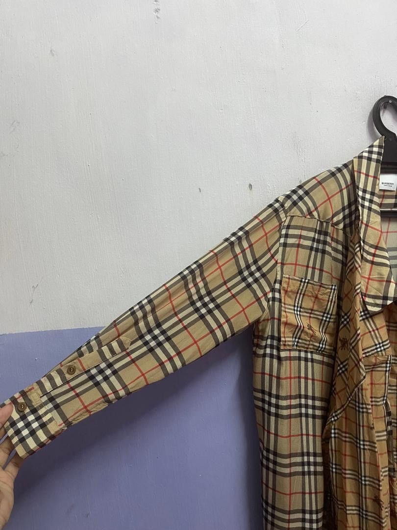 Burberry Burberry Vintage Checkered Silk and Cotton Shirt Dress Size M / US 6-8 / IT 42-44 - 8 Thumbnail