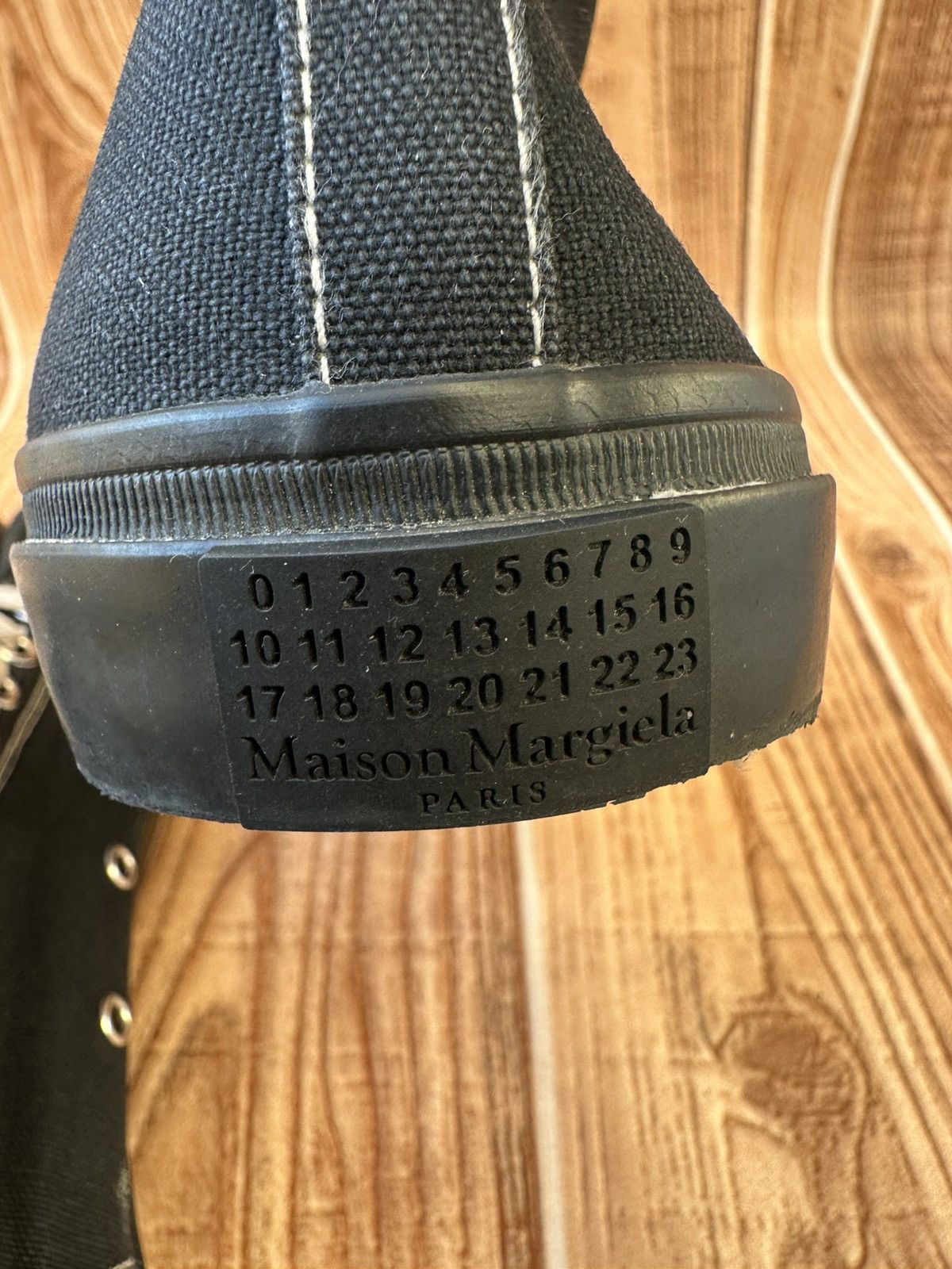 Maison Margiela Maison margiela Tabi Canvas Hightop Black Sneaks 22. Size US 8 / IT 38 - 15 Thumbnail
