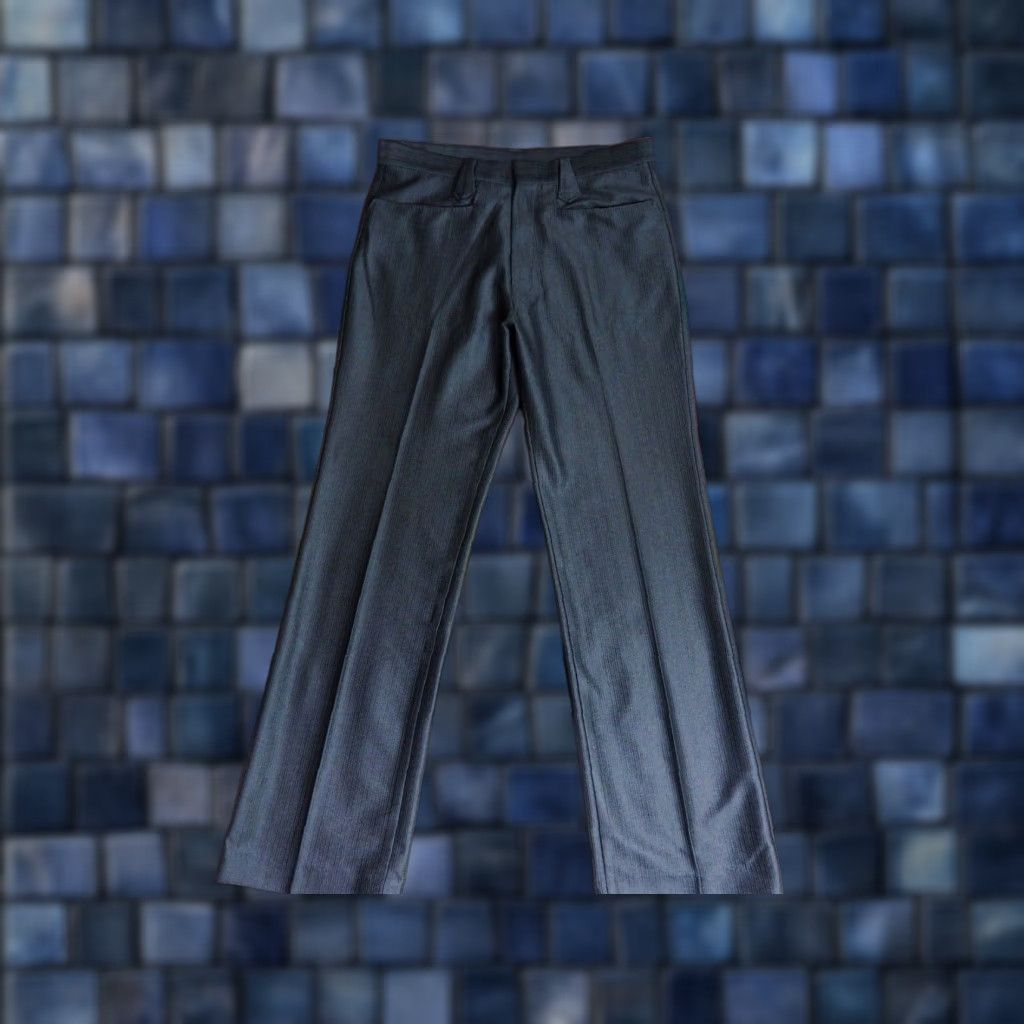 Vintage VTG US West Western Cowboy Pants 32x31 Gray Polyester 1970s 70s Formal Rockabilly Flat Front Straight Leg Mens Size US 32 / EU 48 - 1 Thumbnail