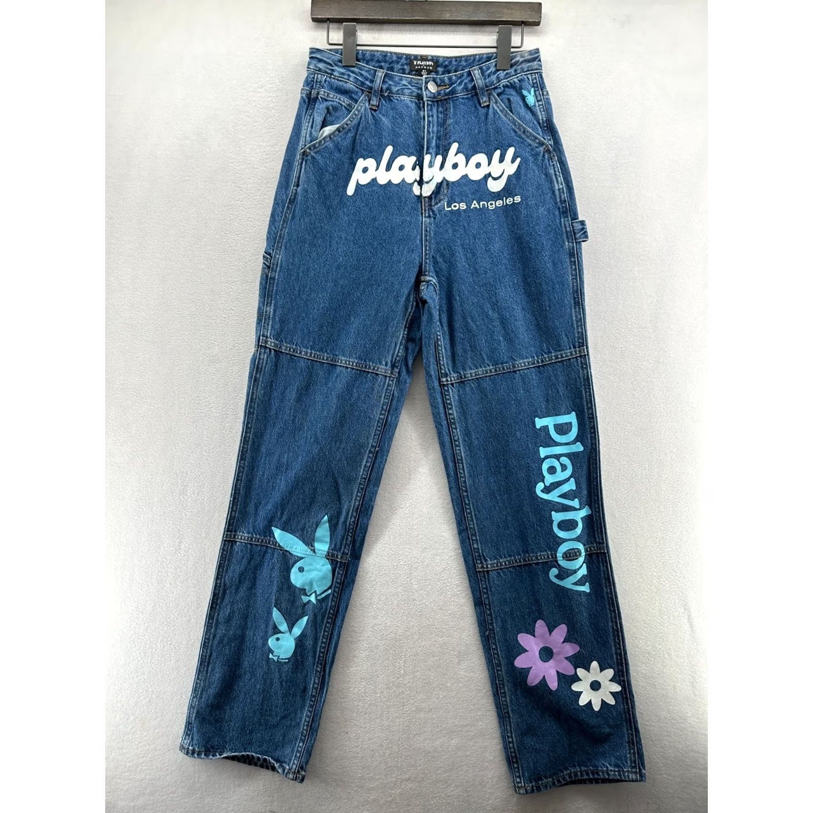 Pacsun Pacsun Payboy Straight Jeans Blue Women's 27 Denim Pockets 100% Cotton Denim Medium Wash Regular Fit Carpenter Inseam 33 in Size 27" / US 4 / IT 40 - 5 Thumbnail