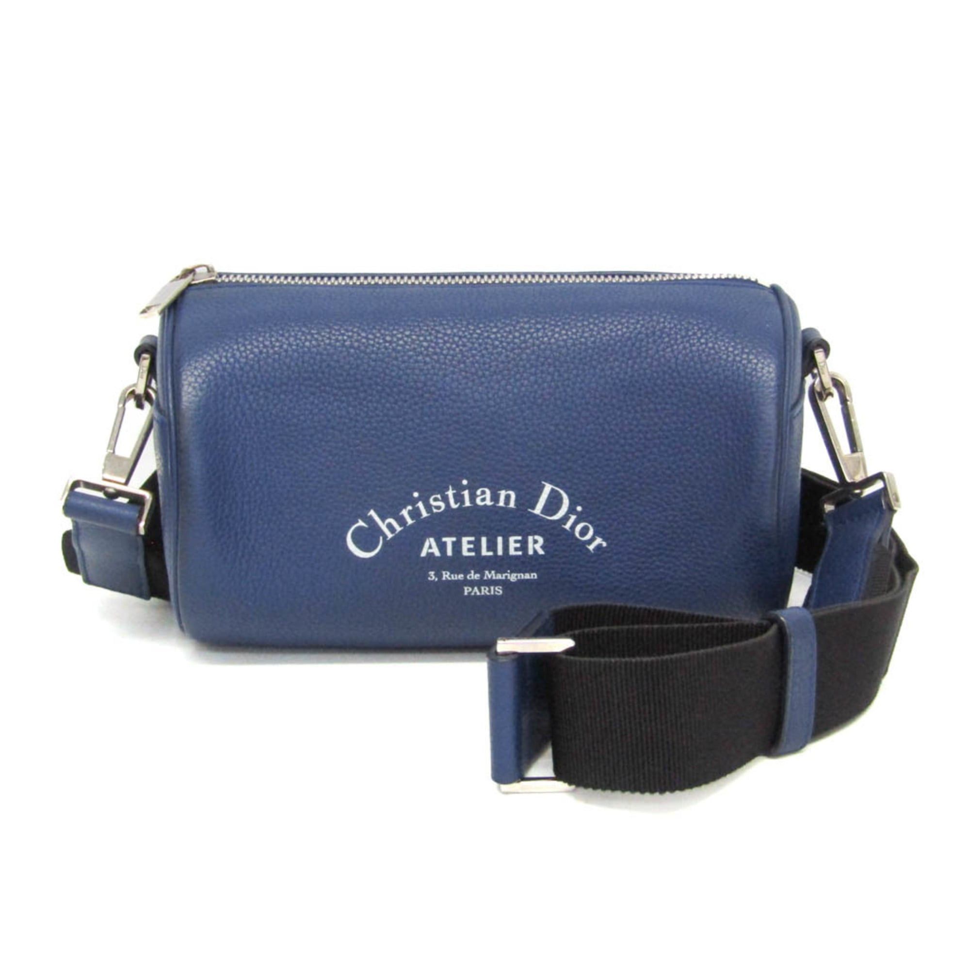 Christian Dior Monsieur Dior Homme Atelier Roller Men,Women Leather Shoulder Bag Navy Size ONE SIZE - 1 Thumbnail