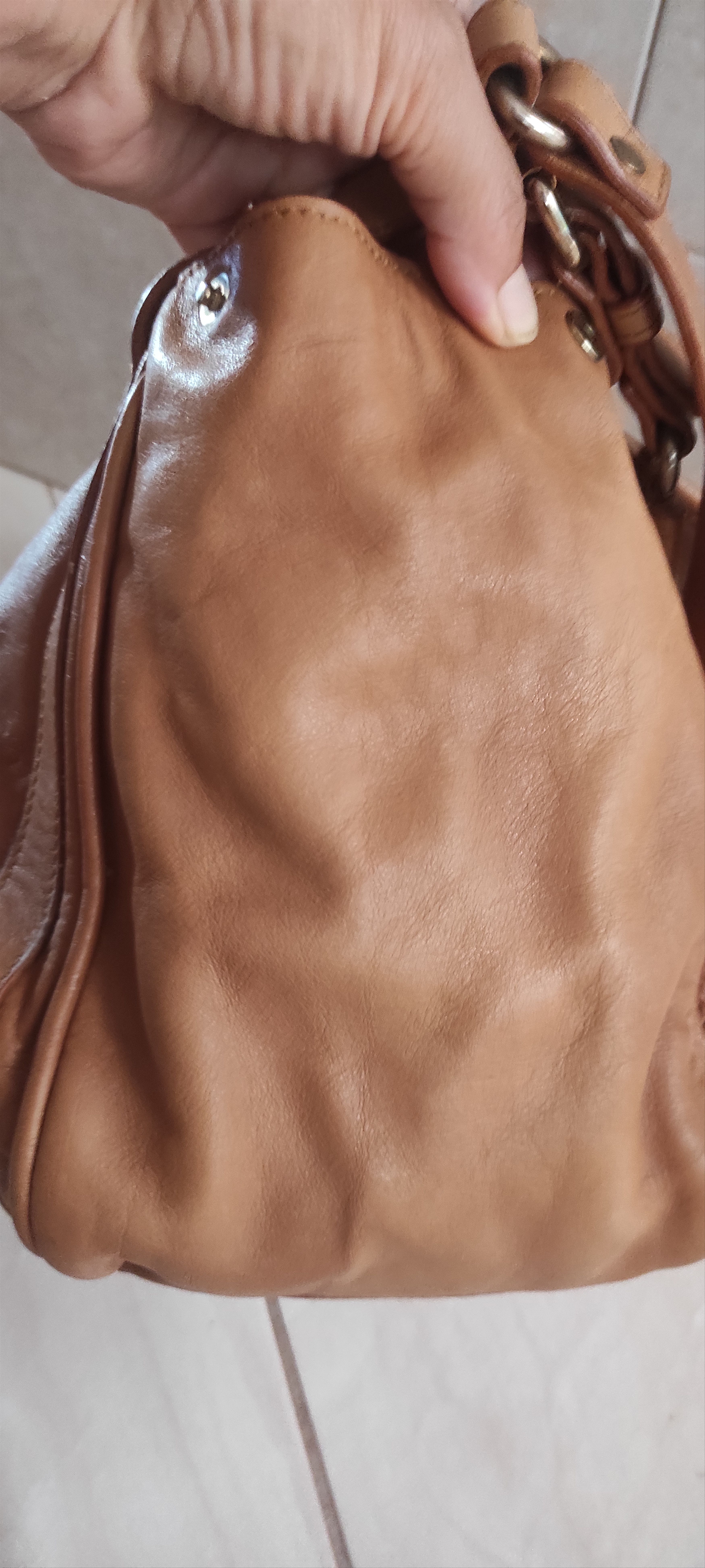 Massimo Dutti Massimo Dutti Satchel Bag Camel Leather Crossbody Bag Size ONE SIZE - 6 Thumbnail