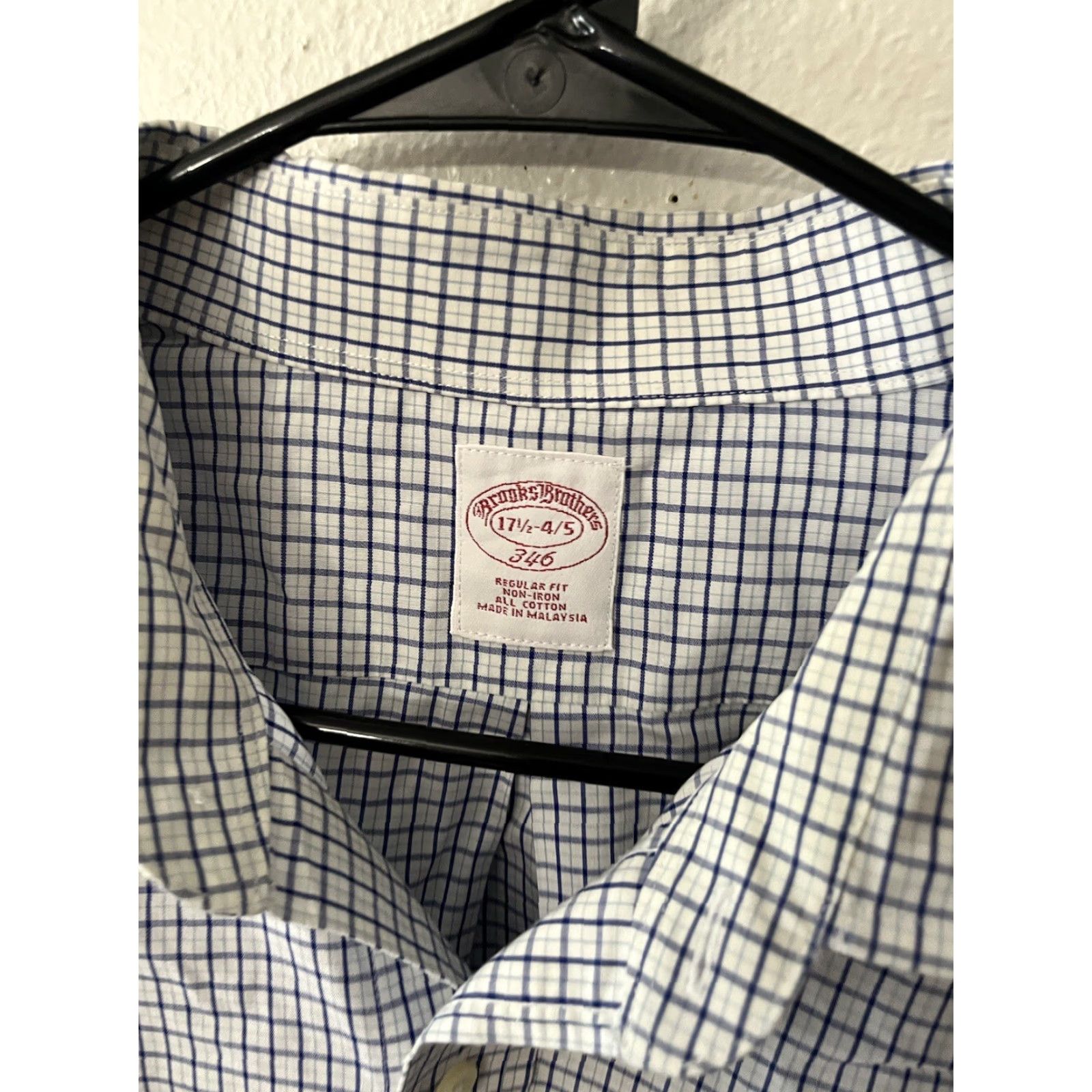 Brooks Brothers VINTAGE Brooks Brothers Dress Shirt Mens Blue White Check Gingham 17.5 Regular Size US XXL / EU 58 / 5 - 3 Thumbnail