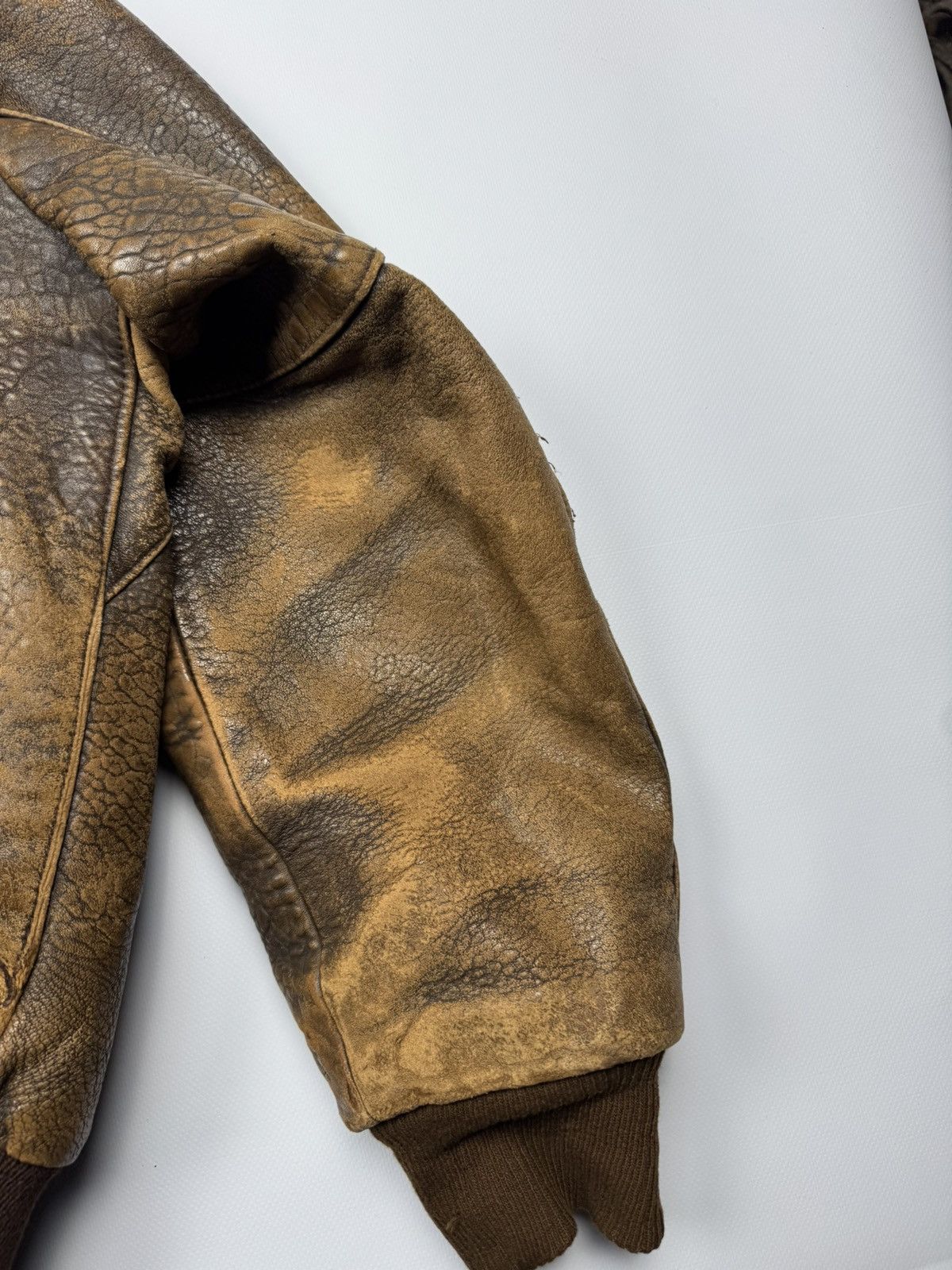 Vintage Vintage Top Gun Heavy Distressed Aviation Leather Jacket Size US L / EU 52-54 / 3 - 12 Thumbnail