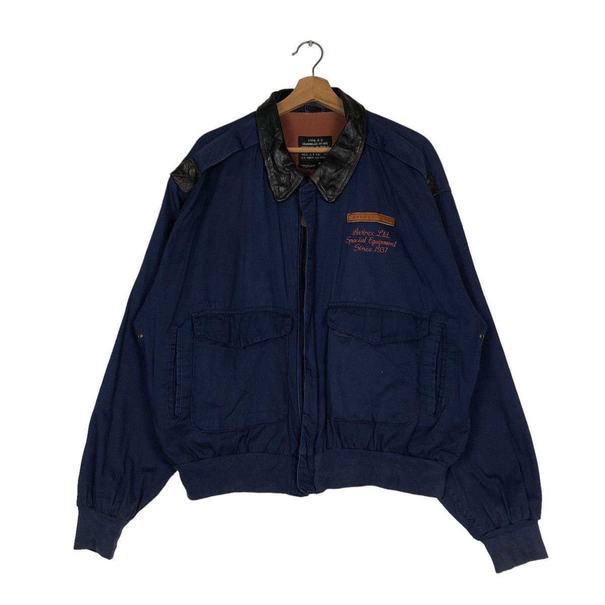 Avirex 🔥VTG 80’s BRIEFING TIME AVIREX BOMBER JACKET LEATHER COLLAR Size US M / EU 48-50 / 2 - 5 Thumbnail