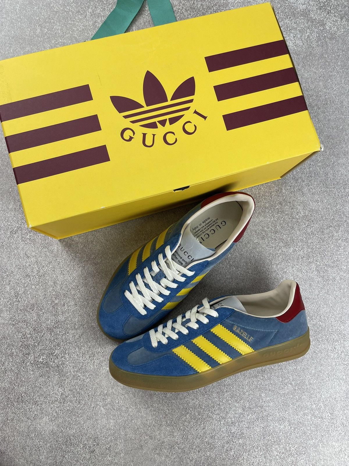 Gucci Adidas x Gucci Gazelle Blue/Yellow Size US 8.5 Size US 8.5 / EU 41-42 - 3 Thumbnail