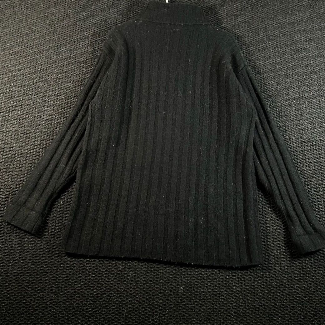 Vintage MODA New York Black Ribbed Turtleneck Sweater Women's Size L 100% Wool Size L / US 10 / IT 46 - 2 Thumbnail
