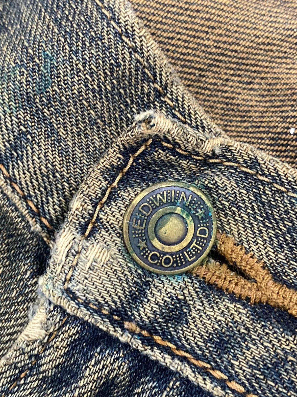 Edwin × Japanese Brand Edwin 404 Denim Baggy Loose Fit Washed Distressed Size US 32 / EU 48 - 11 Thumbnail
