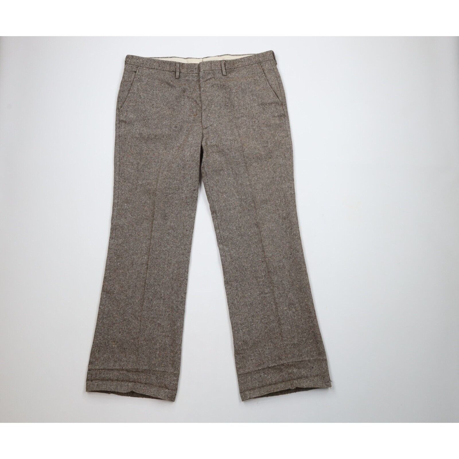 Vintage Vintage 70s Streetwear Rainbow Fleck Wool Tweed Suit Size 42R - 9 Thumbnail