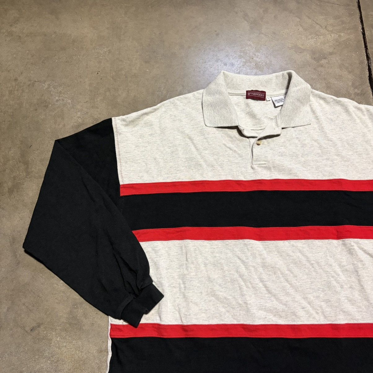 Vintage Vintage 90s Wynbrooke Rugby Polo Shirt Striped Preppy Size US L / EU 52-54 / 3 - 3 Thumbnail