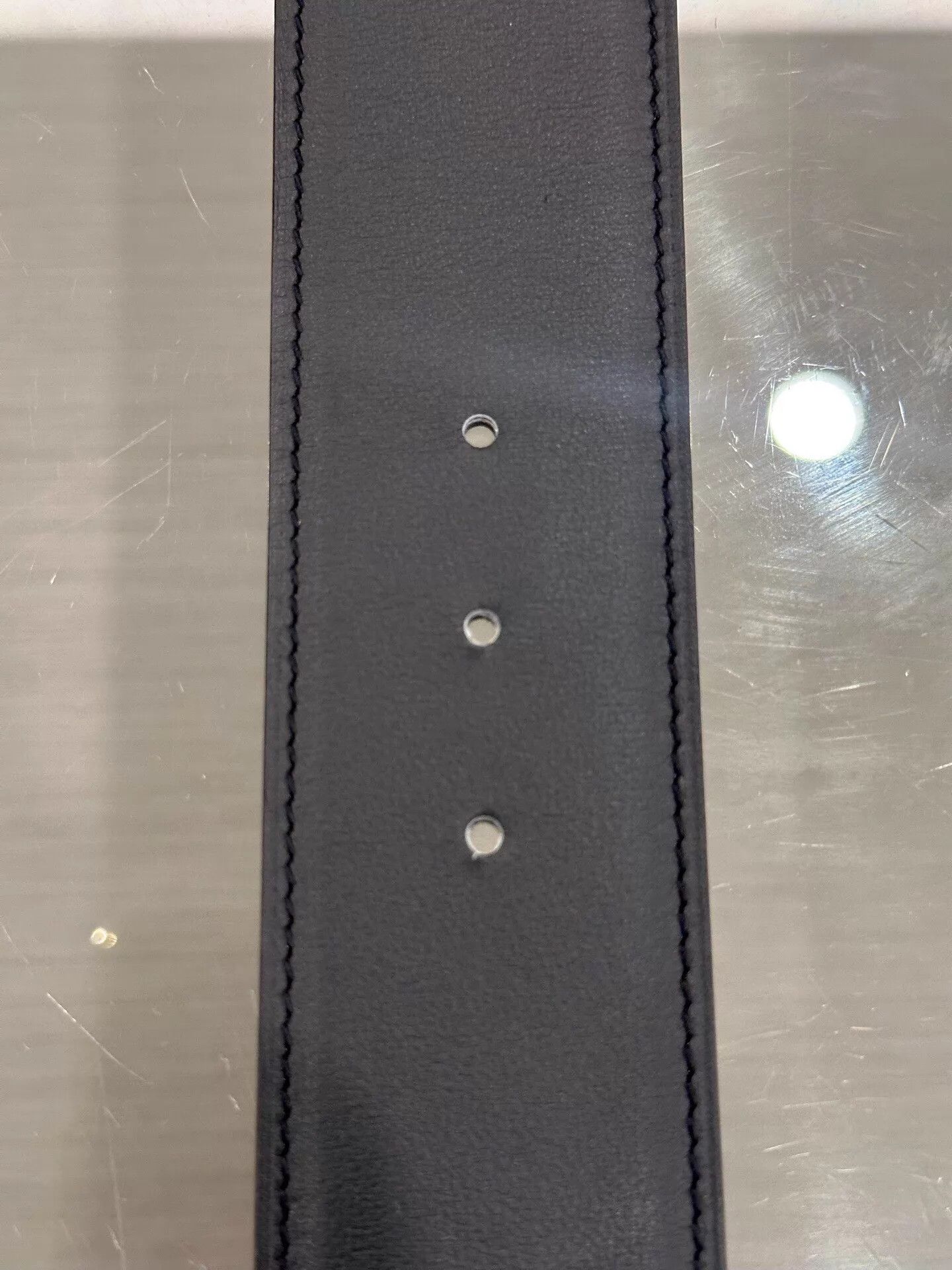 Hermes Hermes Men's 4cm Black & Gray H Logo Belt 90 Size ONE SIZE - 6 Thumbnail