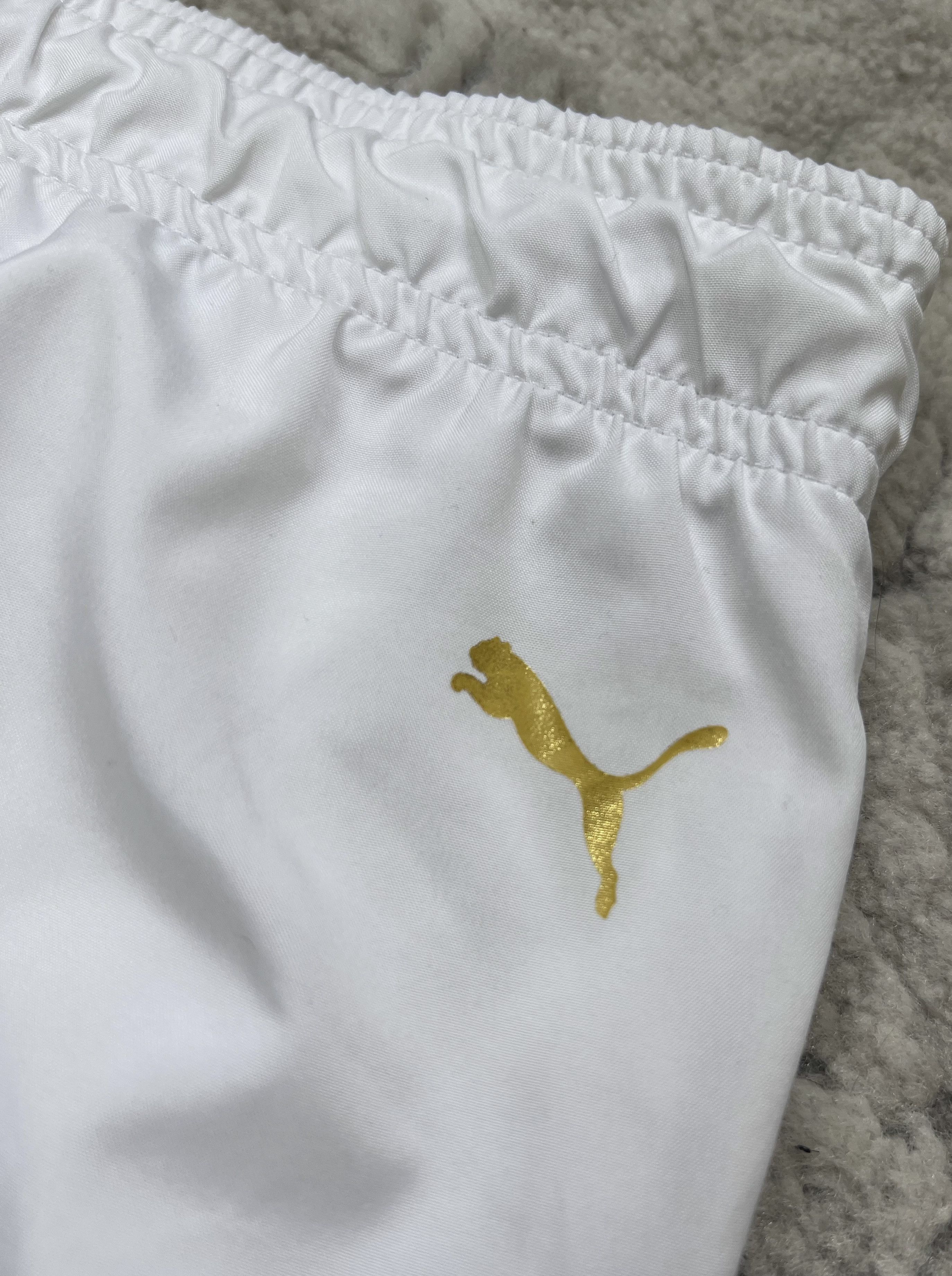 Puma Puma White Track Pants – Gold/Silver Logos – Y2K Style Size US 32 / EU 48 - 11 Thumbnail