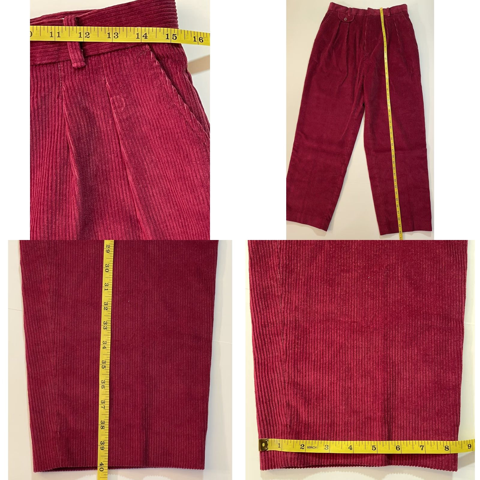 Eddie Bauer VINTAGE Eddie Bauer Women Pants Corduroy 70s High Rise Mom Pleated Red 14 Slim Straight 32in Inseam Size 36" / US 14 / IT 50 - 8 Thumbnail
