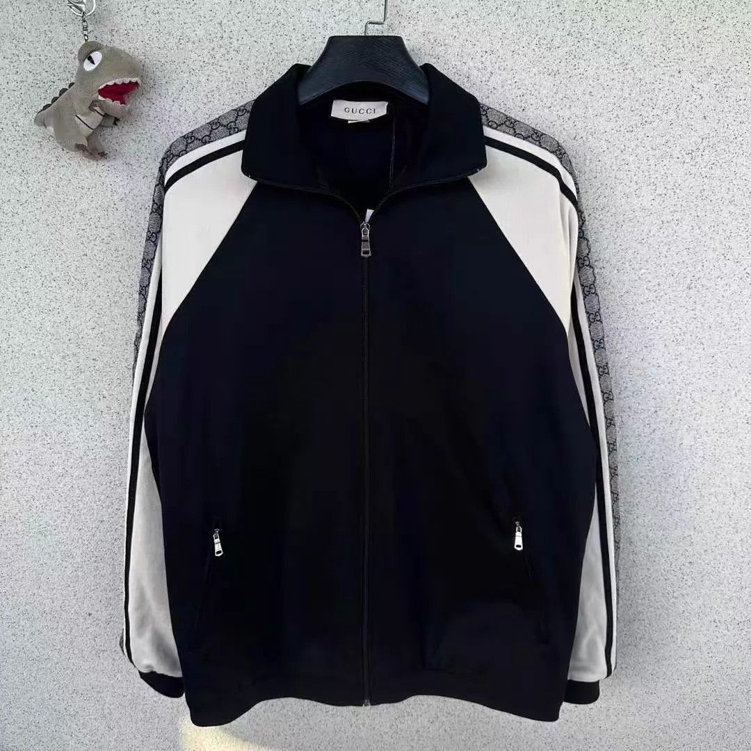 Gucci Black Zip-Front Track Jacket with Contrast Panels Size US M / EU 48-50 / 2 - 1 Thumbnail