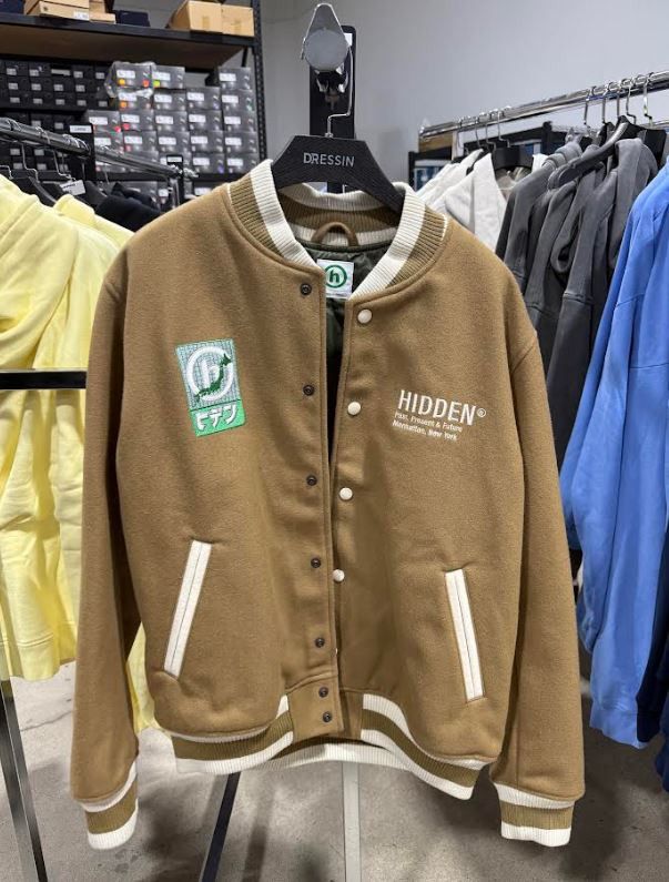HIDDEN HIDDEN NY VARSITY JACKET KHAKI Size US L / EU 52-54 / 3 - 2 Thumbnail