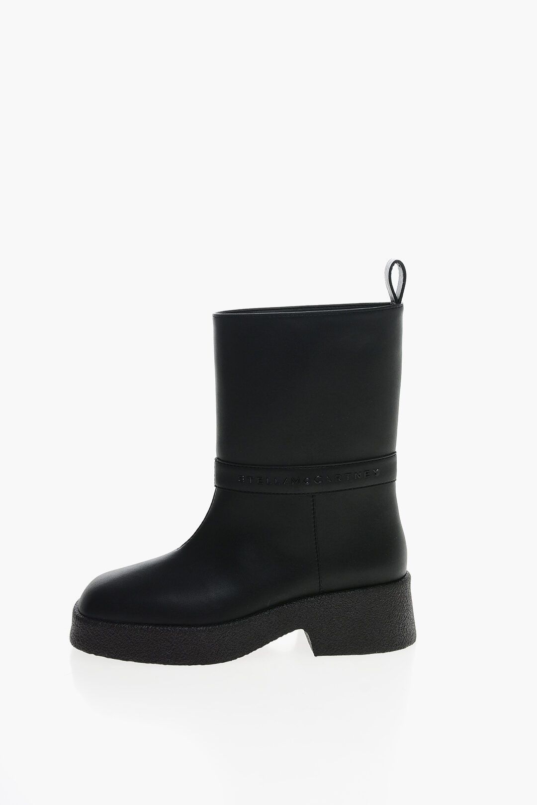 Stella McCartney og1mm0824 Ecol-Leather Wide Leg Booties in Black Size US 7 / IT 37 - 1 Thumbnail