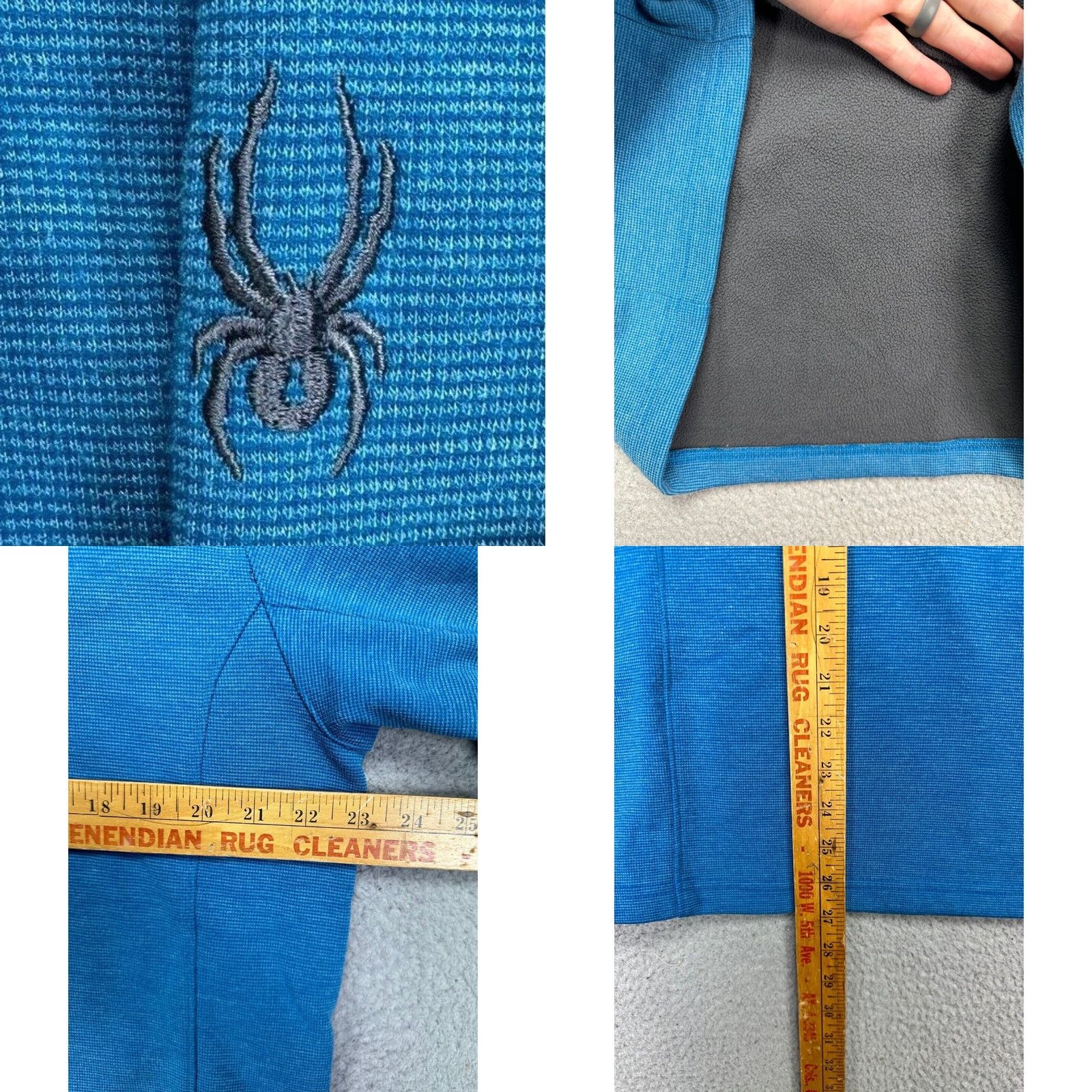 Spyder Spyder Sweatshirt Pullover Adult Large Blue Pinstripe Lined Fleece Raglan 1/4 Zip Logo Mens Size US L / EU 52-54 / 3 - 8 Thumbnail