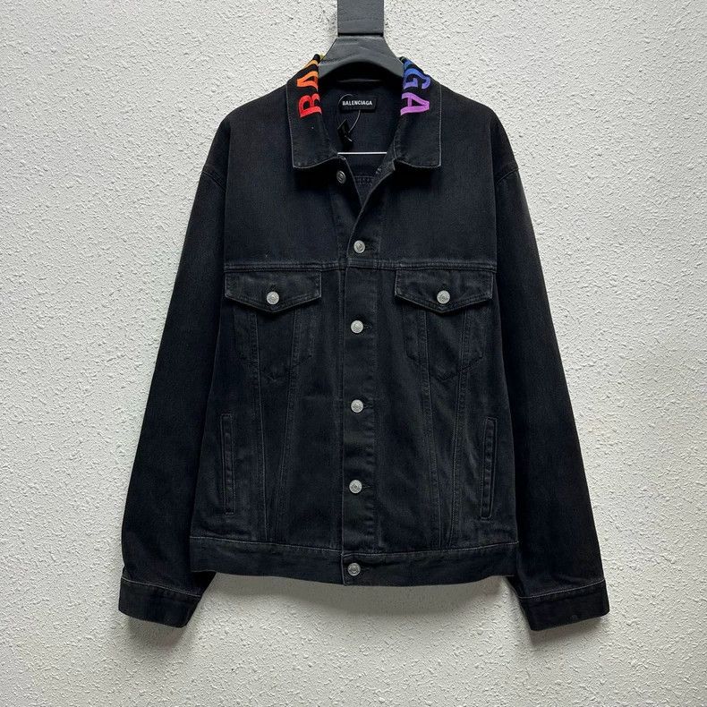 Balenciaga Balenciaga Rainbow Logo Denim Jacket - dmc Size US L / EU 52-54 / 3 - 1 Thumbnail
