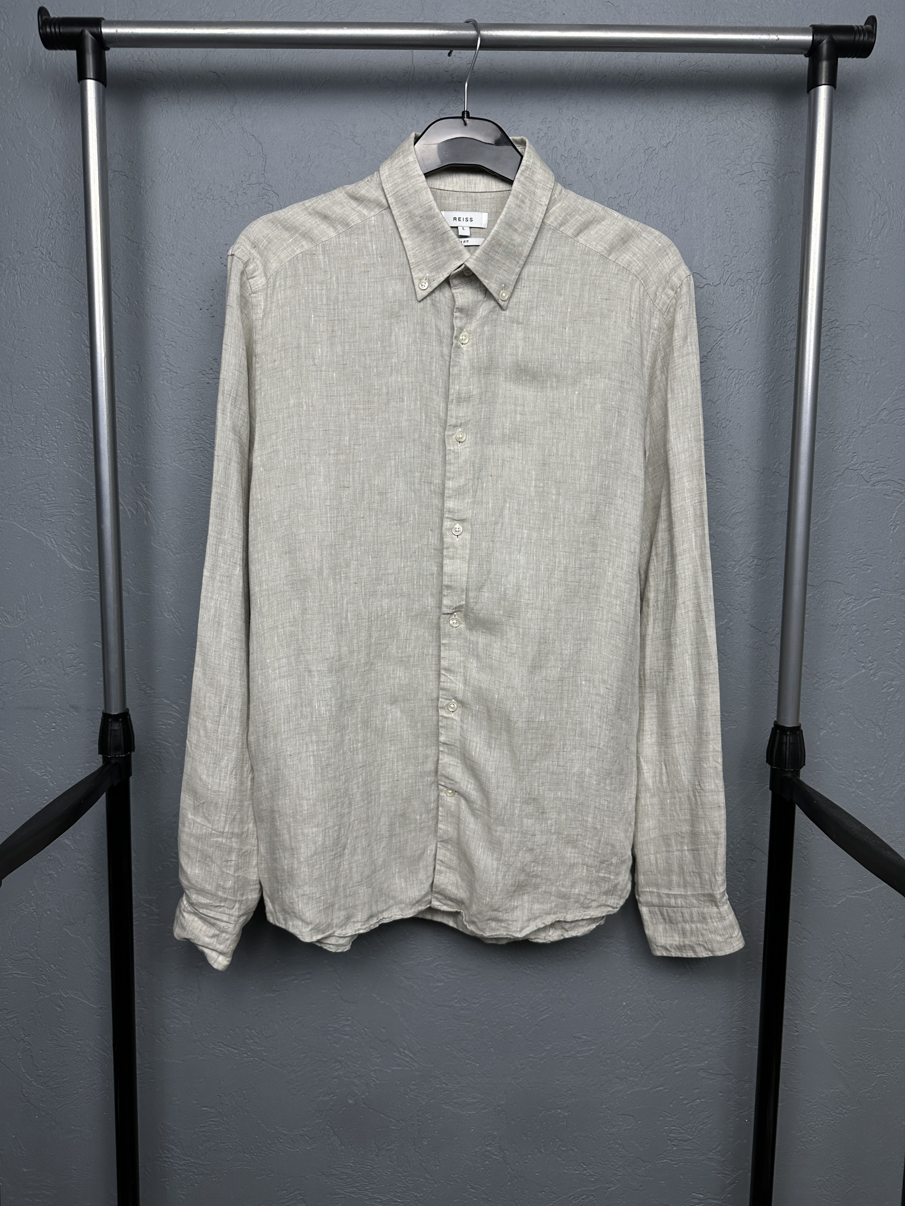 Reiss Reiss Mens Linen Long Sleeve Shirt Size US L / EU 52-54 / 3 - 1 Thumbnail