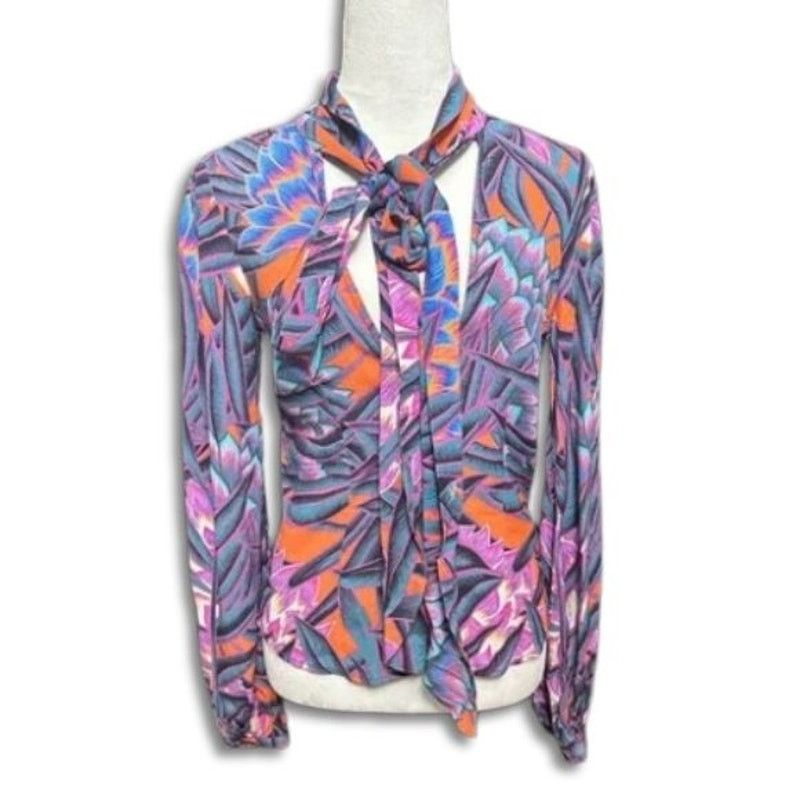 Mara Hoffman Mara Hoffman Blouse Bishop Sleeve Tie Long Sleeve Multi S Size S / US 4 / IT 40 - 2 Thumbnail