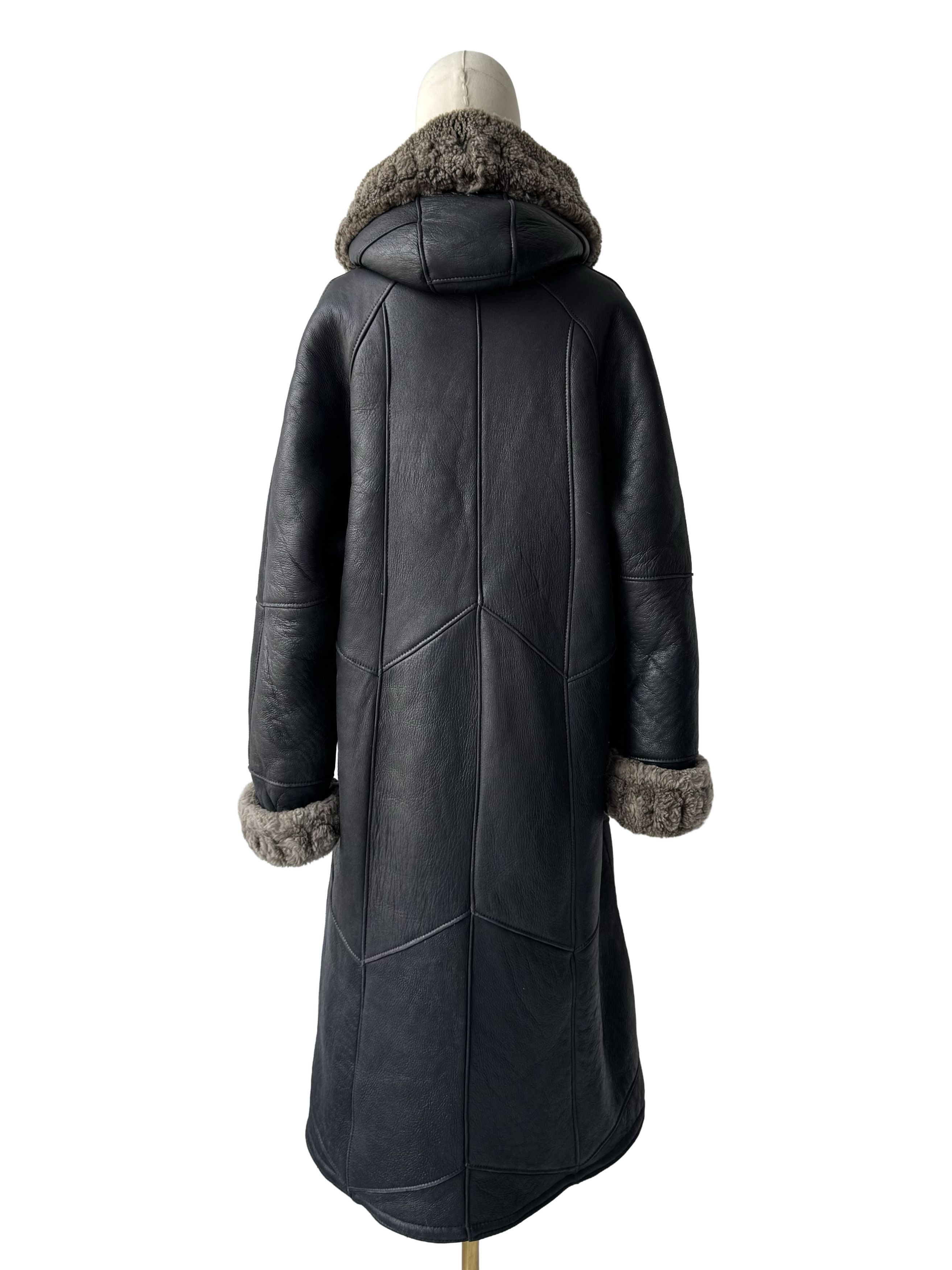 Vintage Vintage Real Sheepskin Hooded Coat Size L / US 10 / IT 46 - 5 Thumbnail