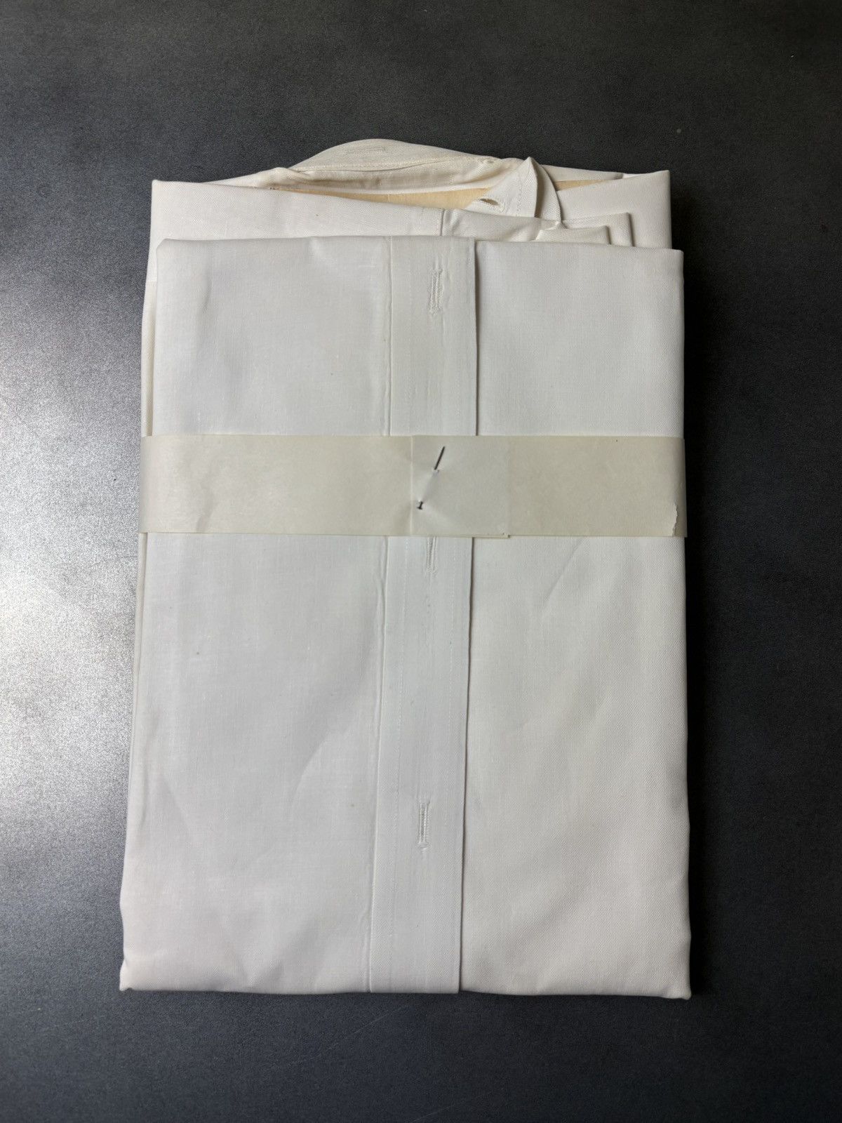 Arrow × Van Heusen × Vintage 1940s Dress Shirt Vintage Sanforized Detachable Mandarin Size US S / EU 44-46 / 1 - 5 Thumbnail