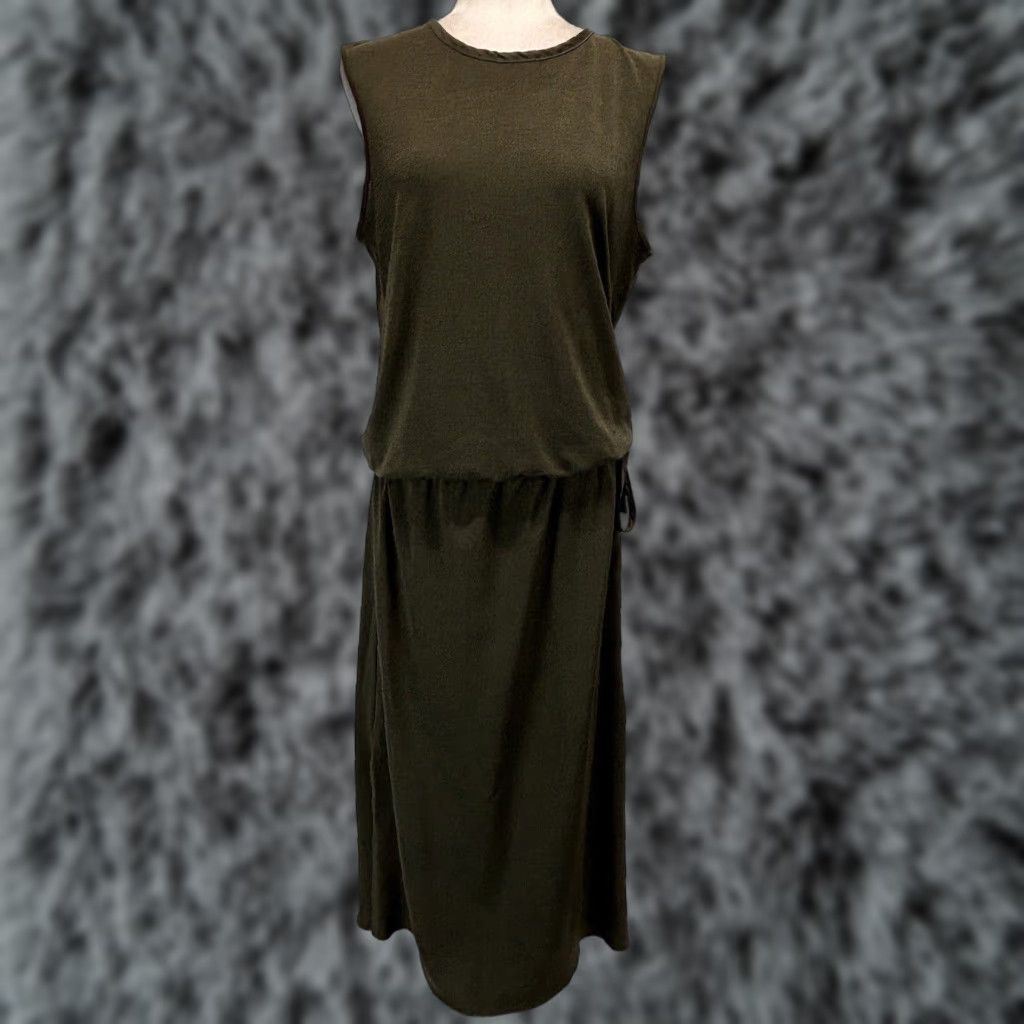 Zara Zara Midi Tank Dress Women's Size Medium Olive Green Side Slit  Pullover Casual | Grailed