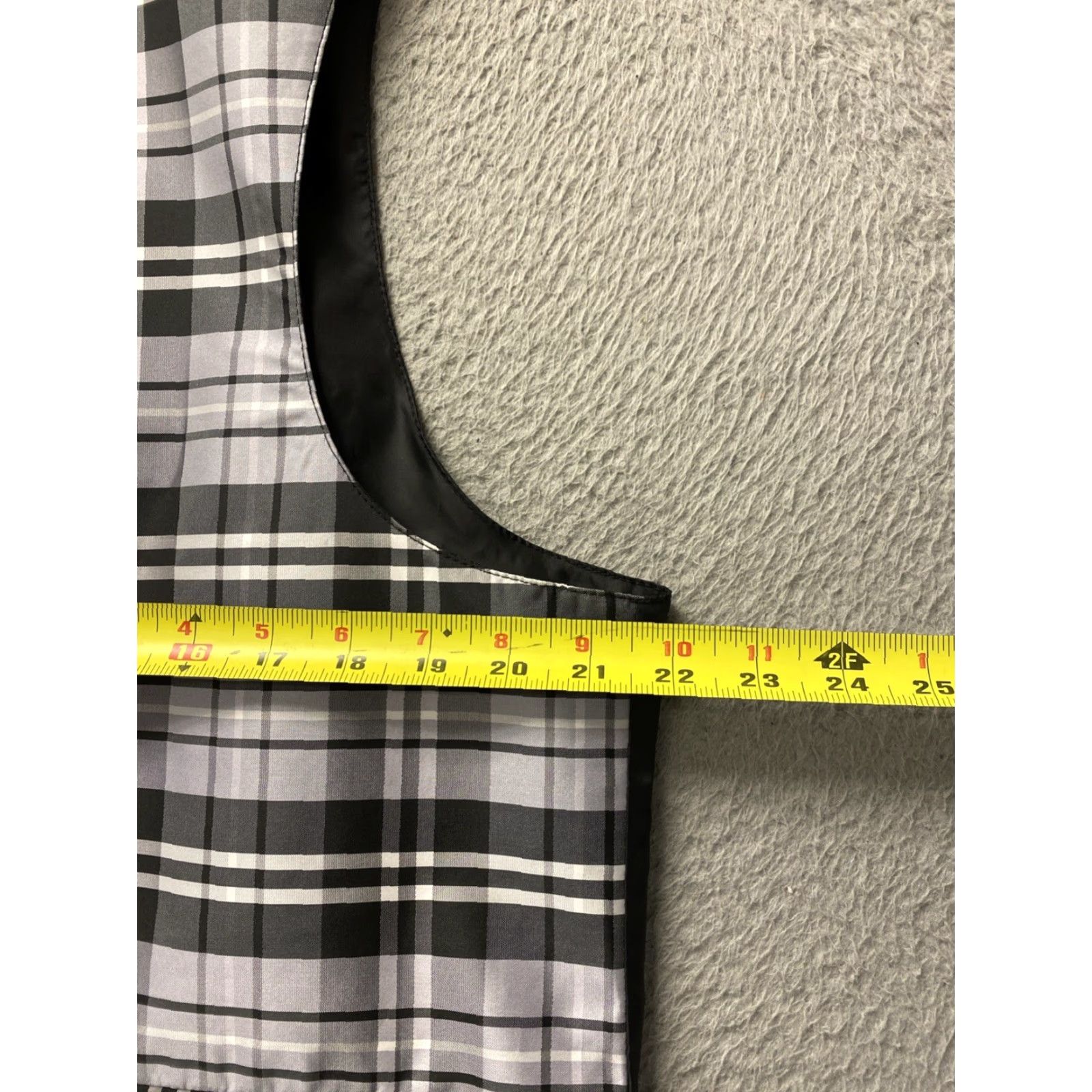 Vintage VINTAGE Vesuvio Napoli Men's Dress Vest Satin Plaid Checkered Microfiber Formal Wedding Prom Cocktails L Gray Size 42R - 4 Thumbnail