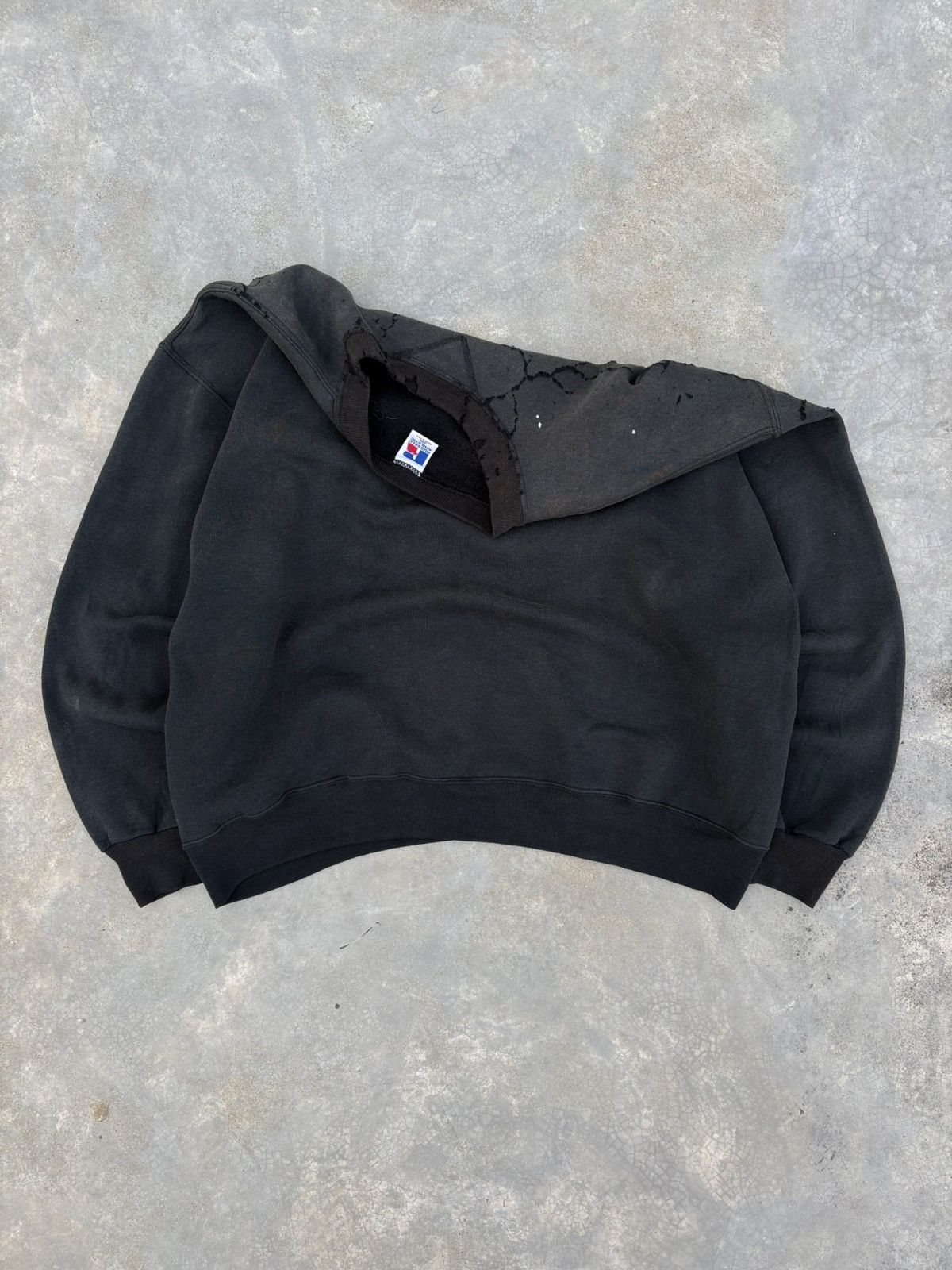 Russell Athletic XXL* Thrashed Faded BLACK RUSSELL Crewneck Size US XXL / EU 58 / 5 - 12 Thumbnail