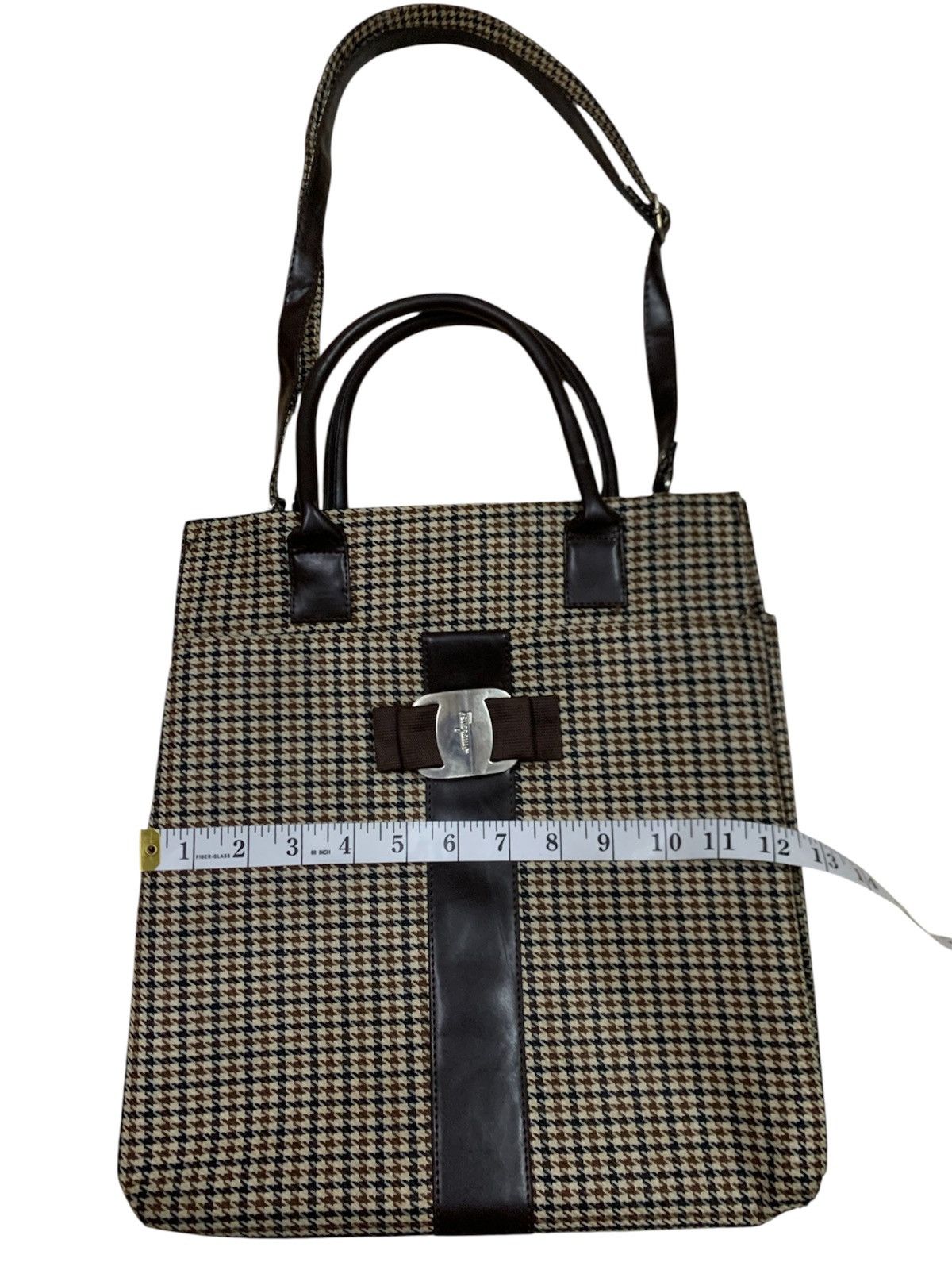 Salvatore Ferragamo Salvatore Ferragamo houndstooth tote bag 2 way Size ONE SIZE - 5 Thumbnail