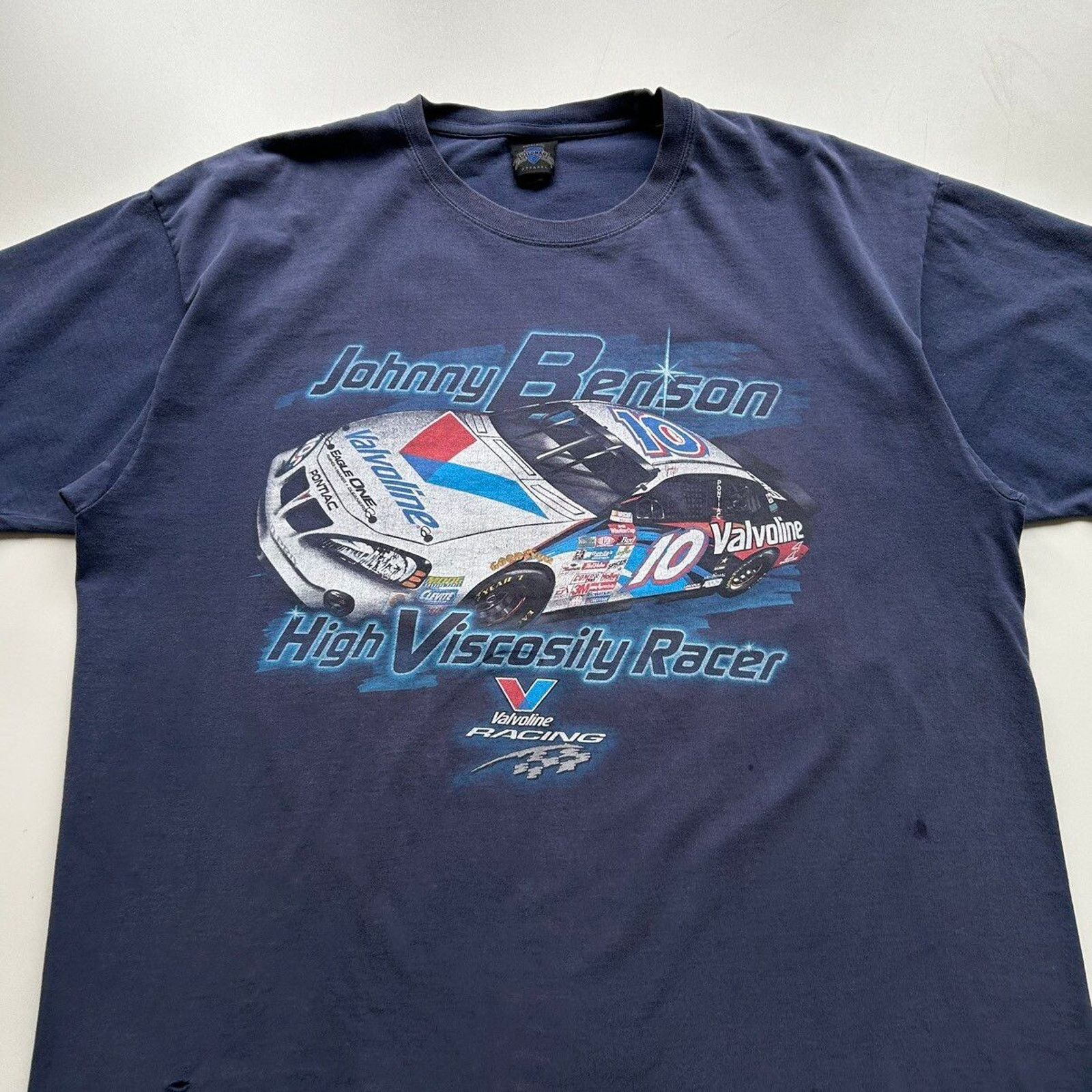 NASCAR × Vintage Vintage Y2K NASCAR Valvoline Racing T Shirt 2XL Faded Blue Size US XXL / EU 58 / 5 - 2 Thumbnail