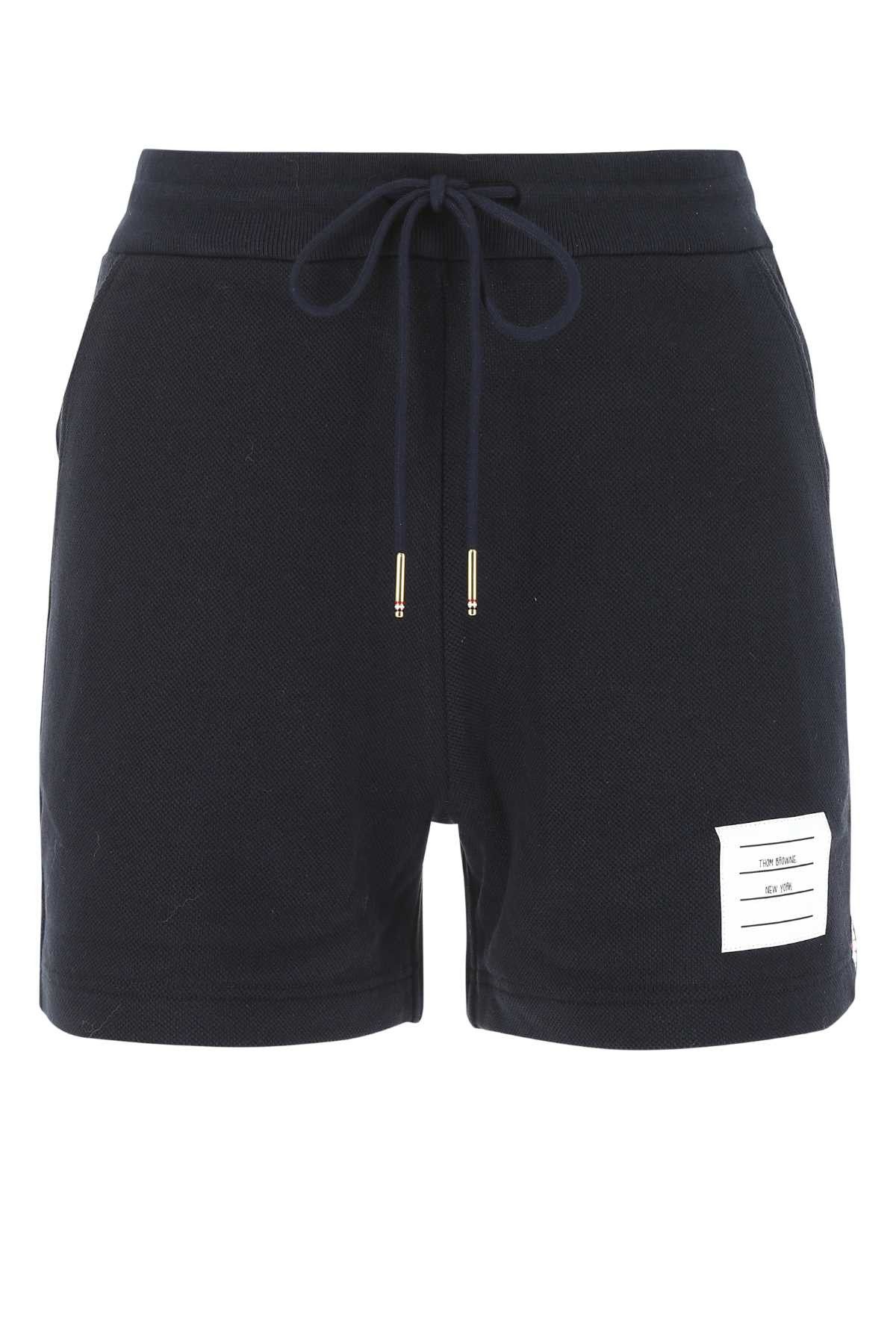 image of Thom Browne Midnight Blue Piquet Shorts, Women's (Size 26)