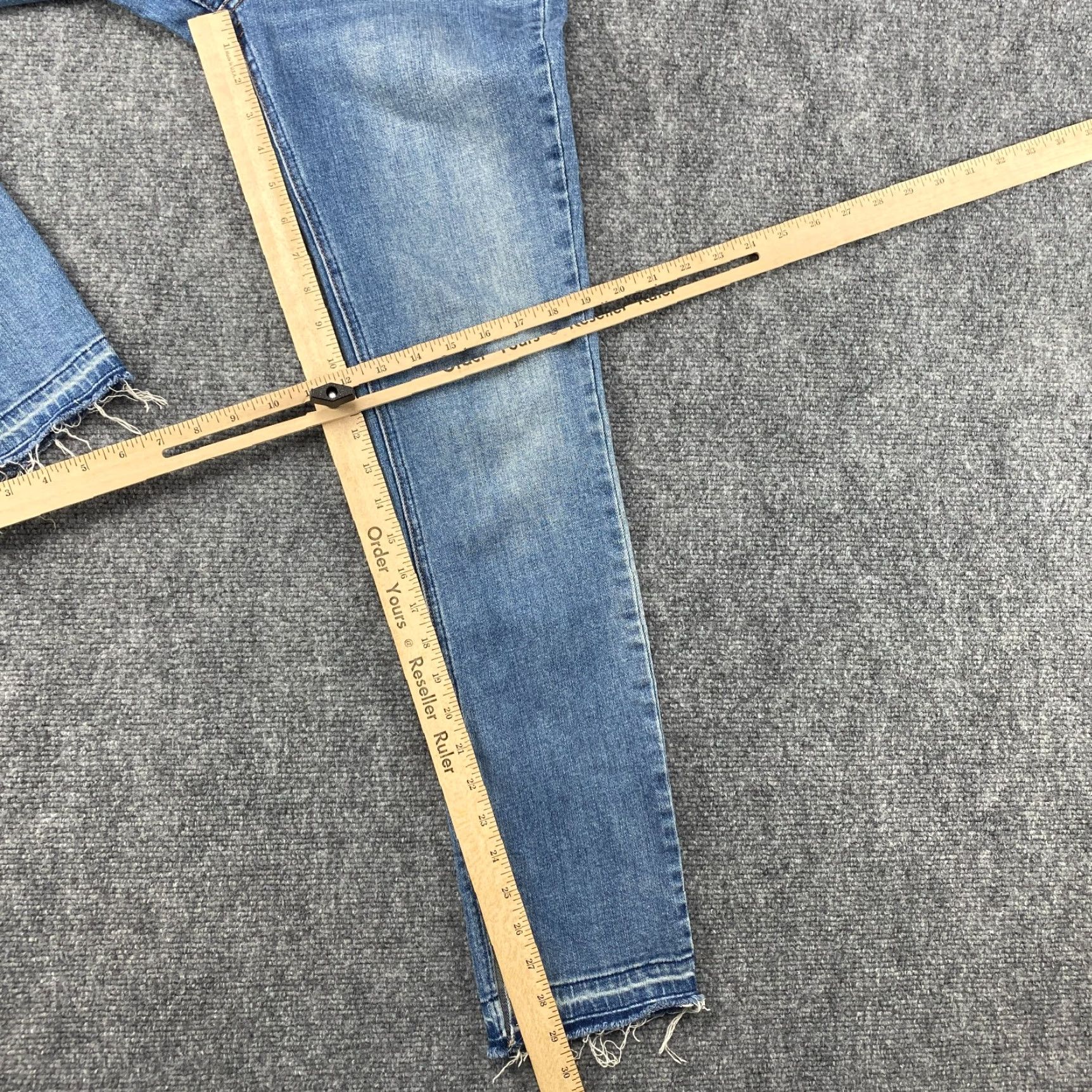 Free People Free People Jeans Womens 28 Blue Mid-Rise Distressed Stretch Ankle Slit Fray Hem Size 28" / US 6 / IT 42 - 6 Thumbnail