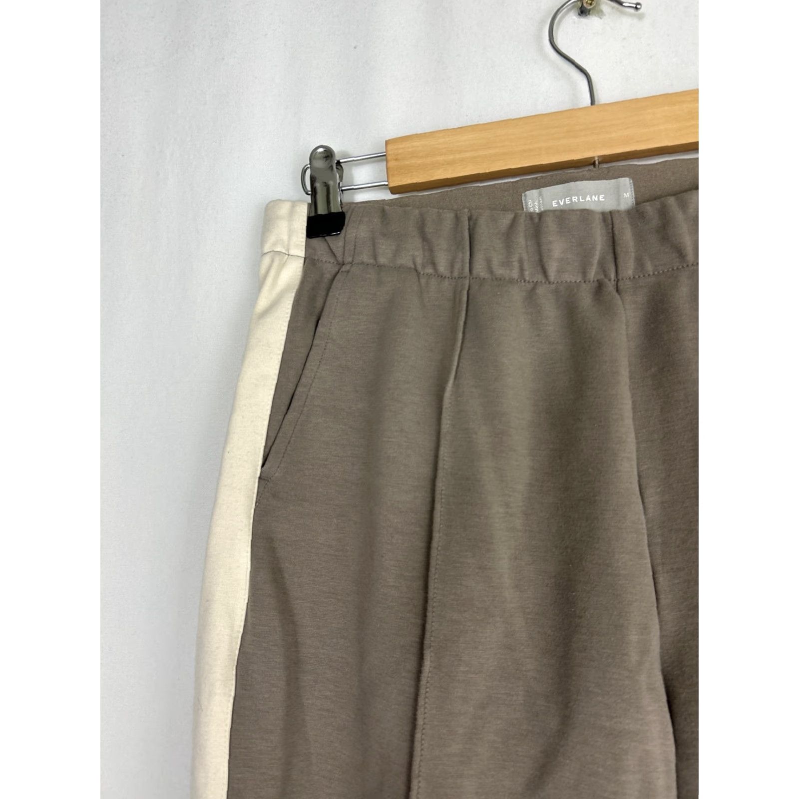 Everlane Everlane Sweatpants Women Medium Gray White Two Tone Drawstring Stitch Activewear Pants Size 32" / US 10 / IT 46 - 4 Thumbnail